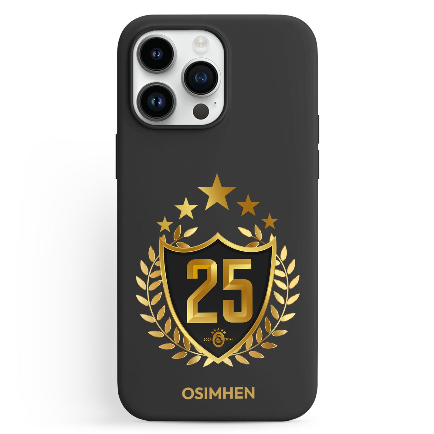 Personalisierte Galatasaray Handyhülle - Şampiyon 2025  Trikotnummer Gold Şampiyon - 1instaphone