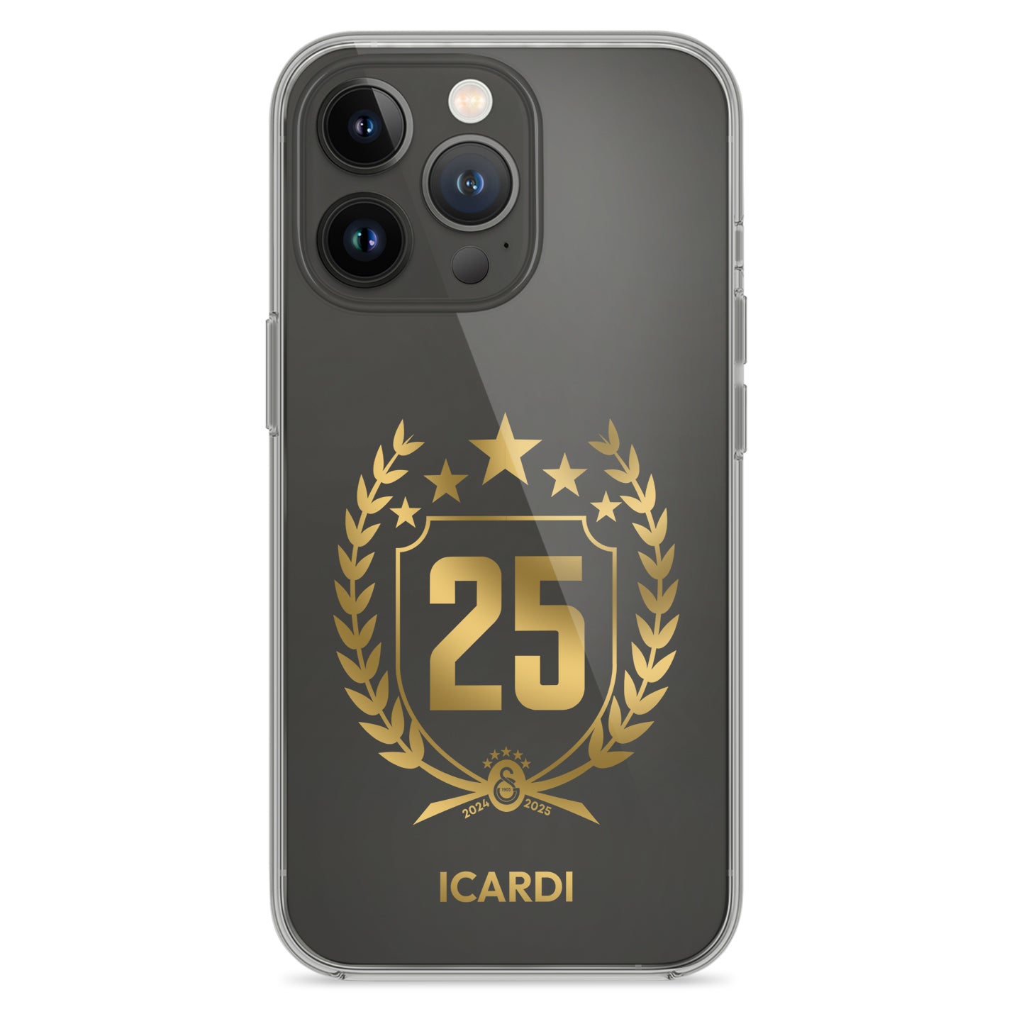 Personalisierte Galatasaray Handyhülle - Şampiyon 2025  Trikot Gold Şampiyon - 1instaphone