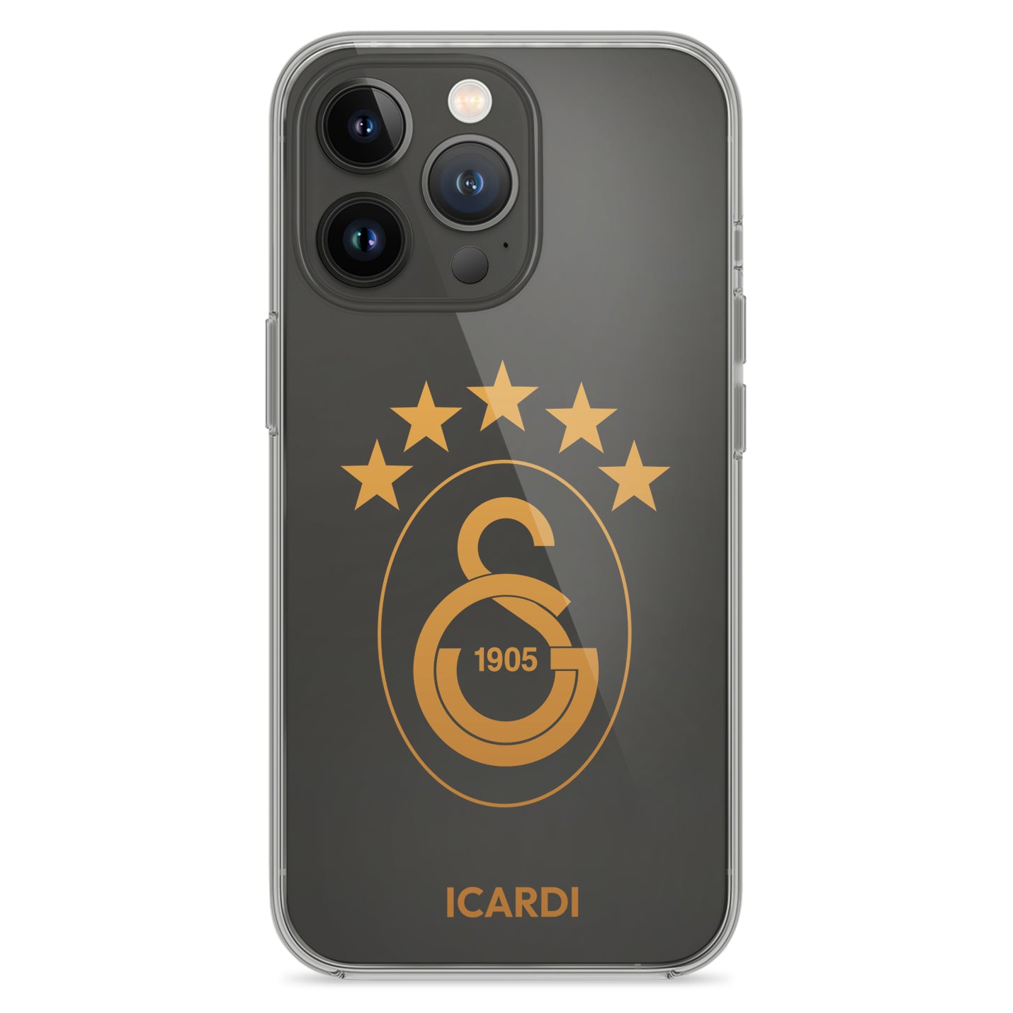 Personalisierte Galatasaray Handyhülle - Şampiyon 2025 Gold Logo - 1instaphone