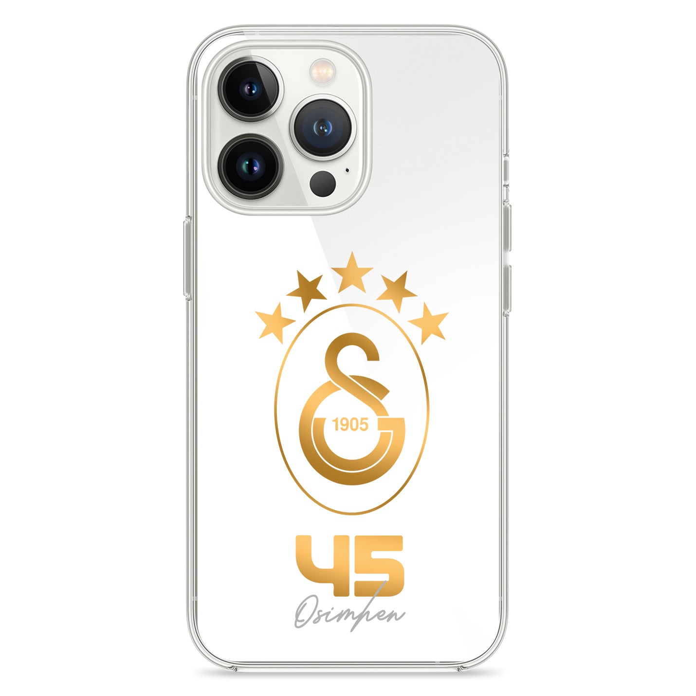 Personalisierte Galatasaray Handyhülle - Şampiyon 2025 Gold Logo - 1instaphone
