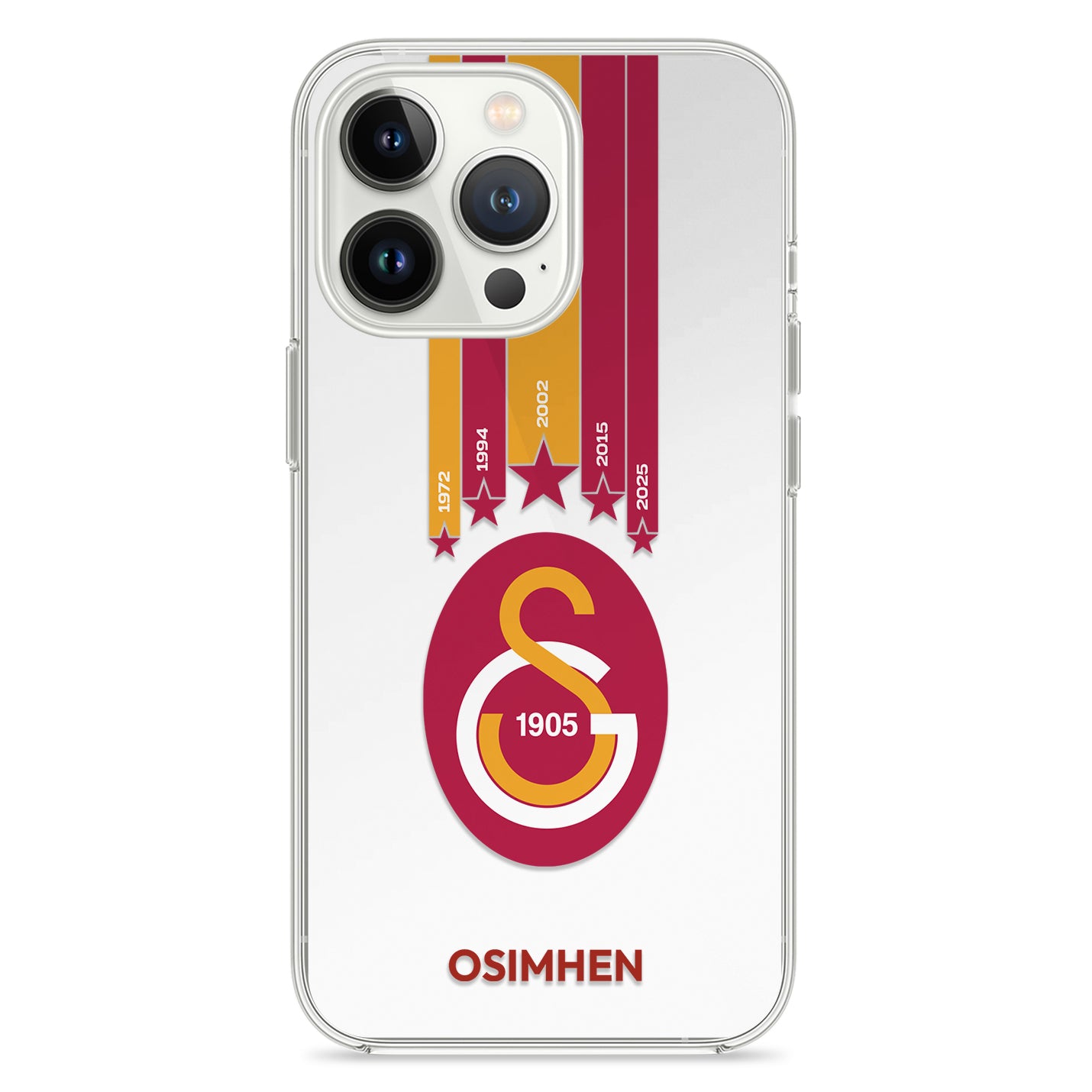 Personalisierte Galatasaray Handyhülle - Şampiyon 2025  Sterne - 1instaphone