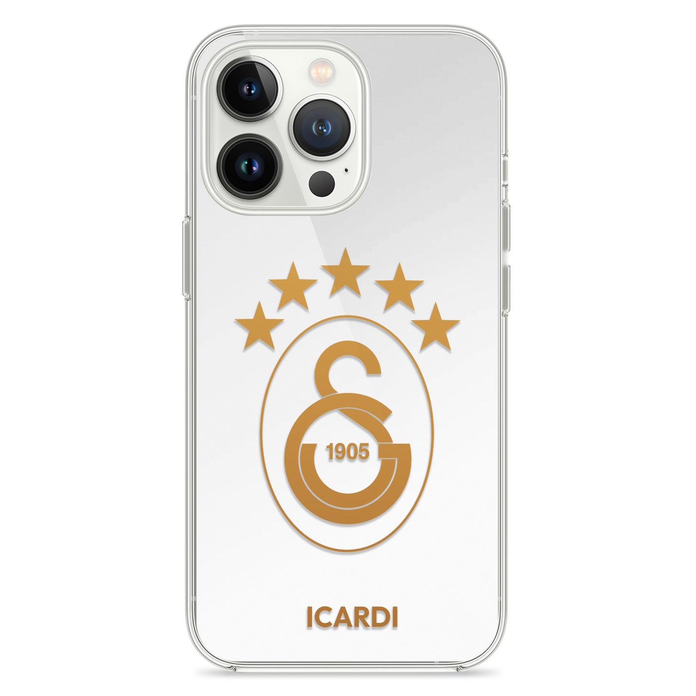Personalisierte Galatasaray Handyhülle - Şampiyon 2025 Gold Logo - 1instaphone