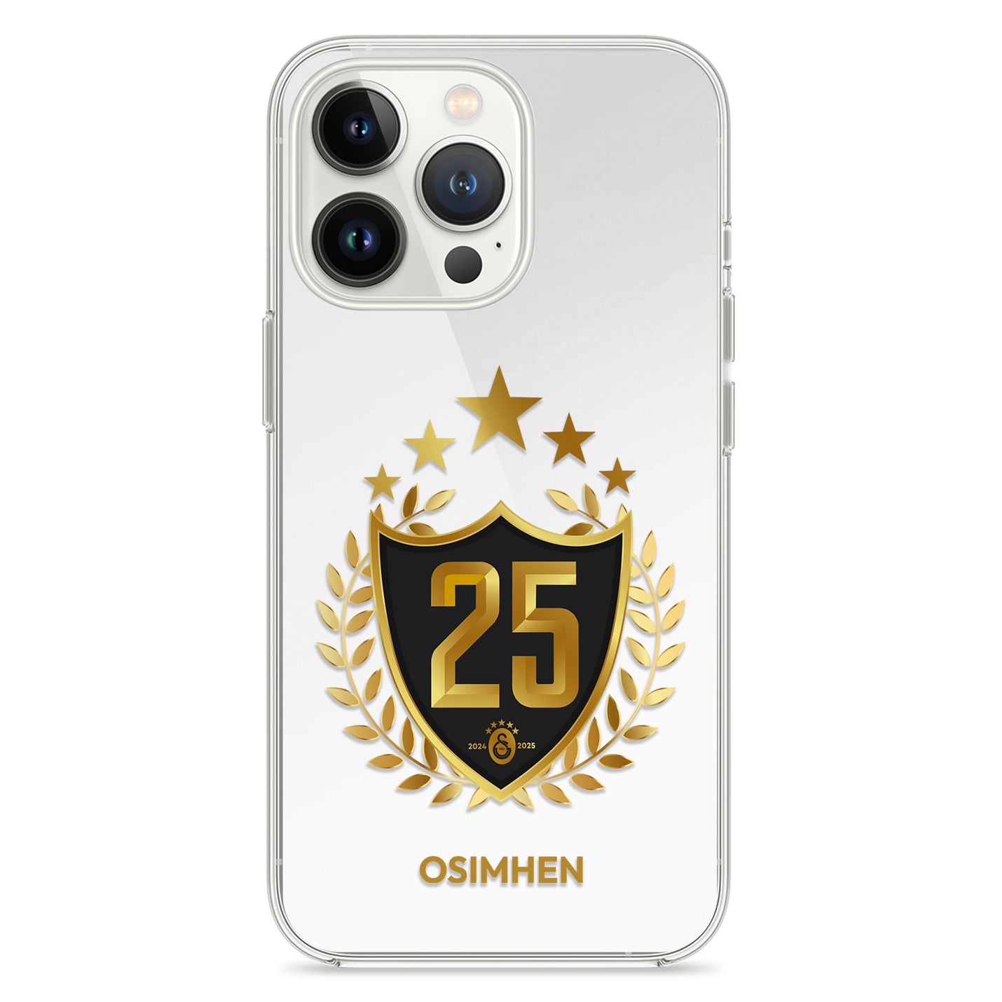 Personalisierte Galatasaray Handyhülle - Şampiyon 2025 Trikotnummer Gold Şampiyon - 1instaphone