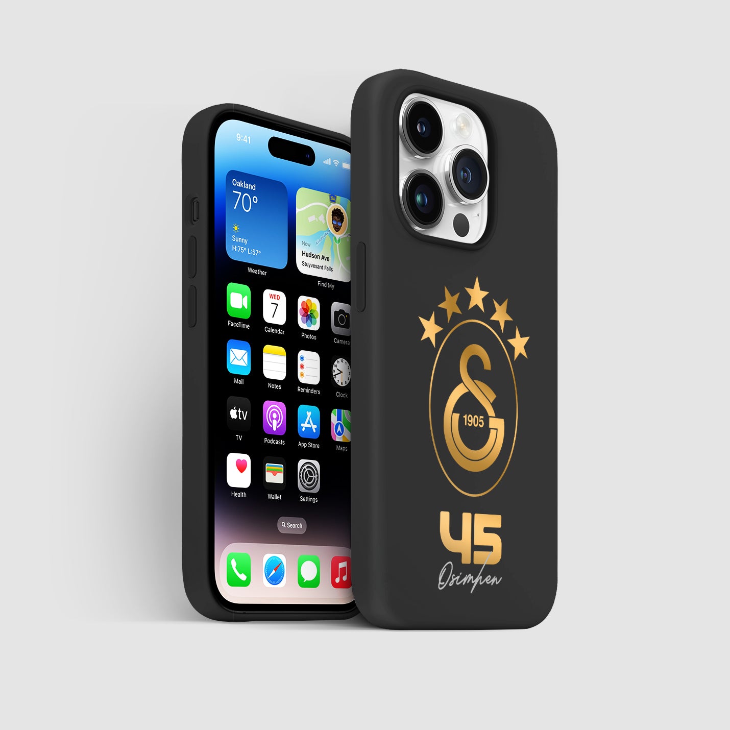 Personalisierte Galatasaray Handyhülle - Şampiyon 2025 Gold Logo - 1instaphone