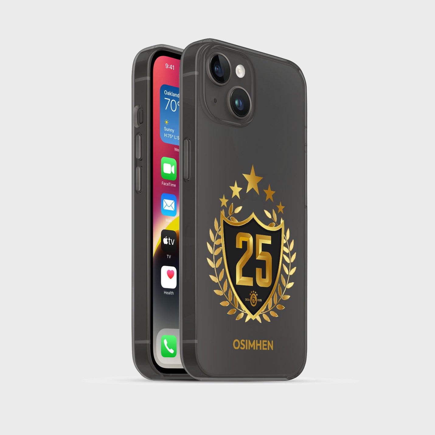 Personalisierte Galatasaray Handyhülle - Şampiyon 2025 Trikotnummer Gold Şampiyon - 1instaphone