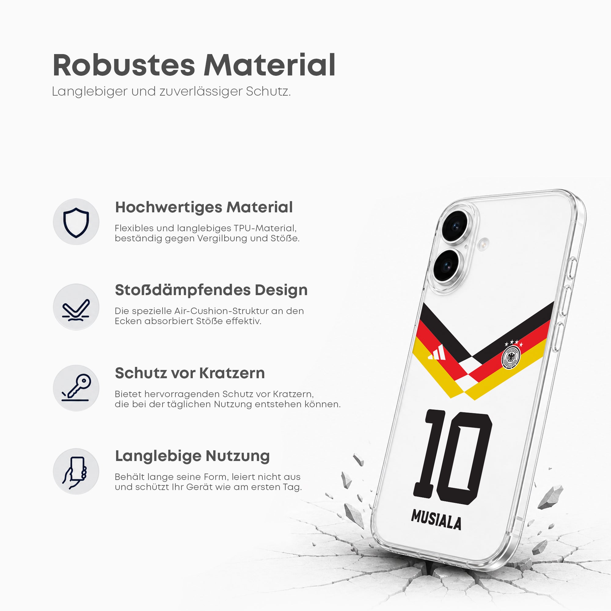 Germany WM 2026 Handyhülle – Name & Nummer - 1instaphone