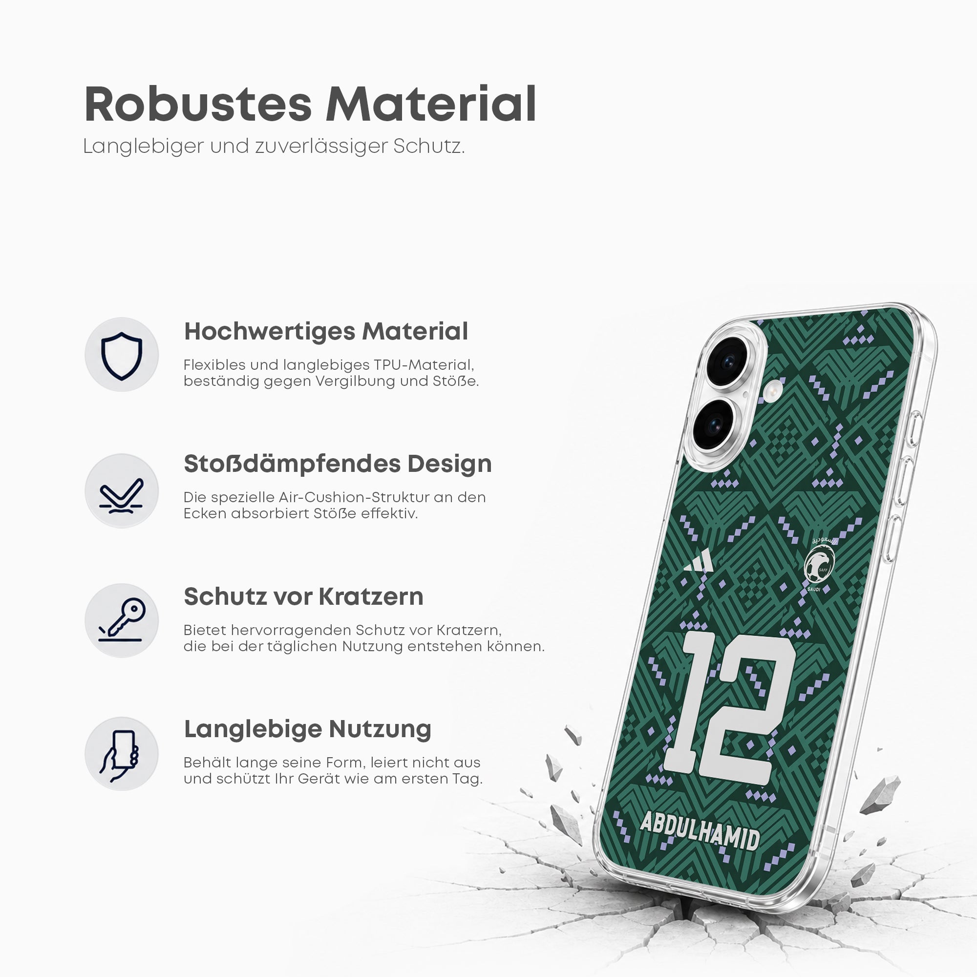 Saudi Arabia 2026 Handyhülle – Name & Nummer - 1instaphone
