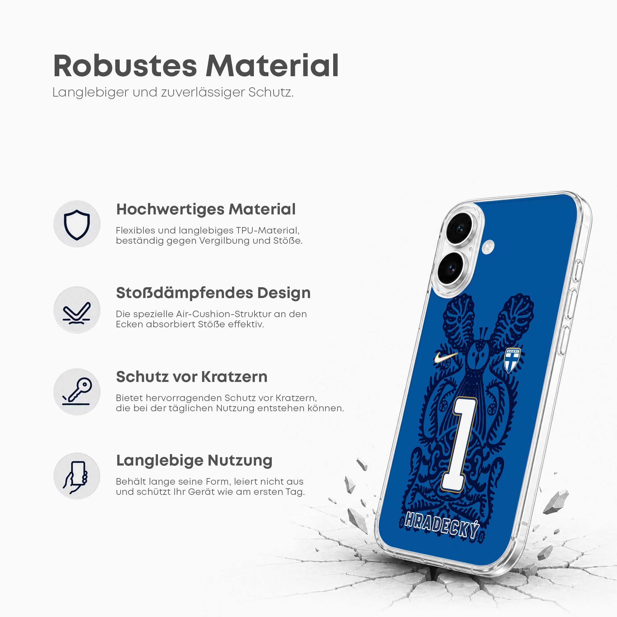 Finland WM 2026 Handyhülle – Name & Nummer - 1instaphone