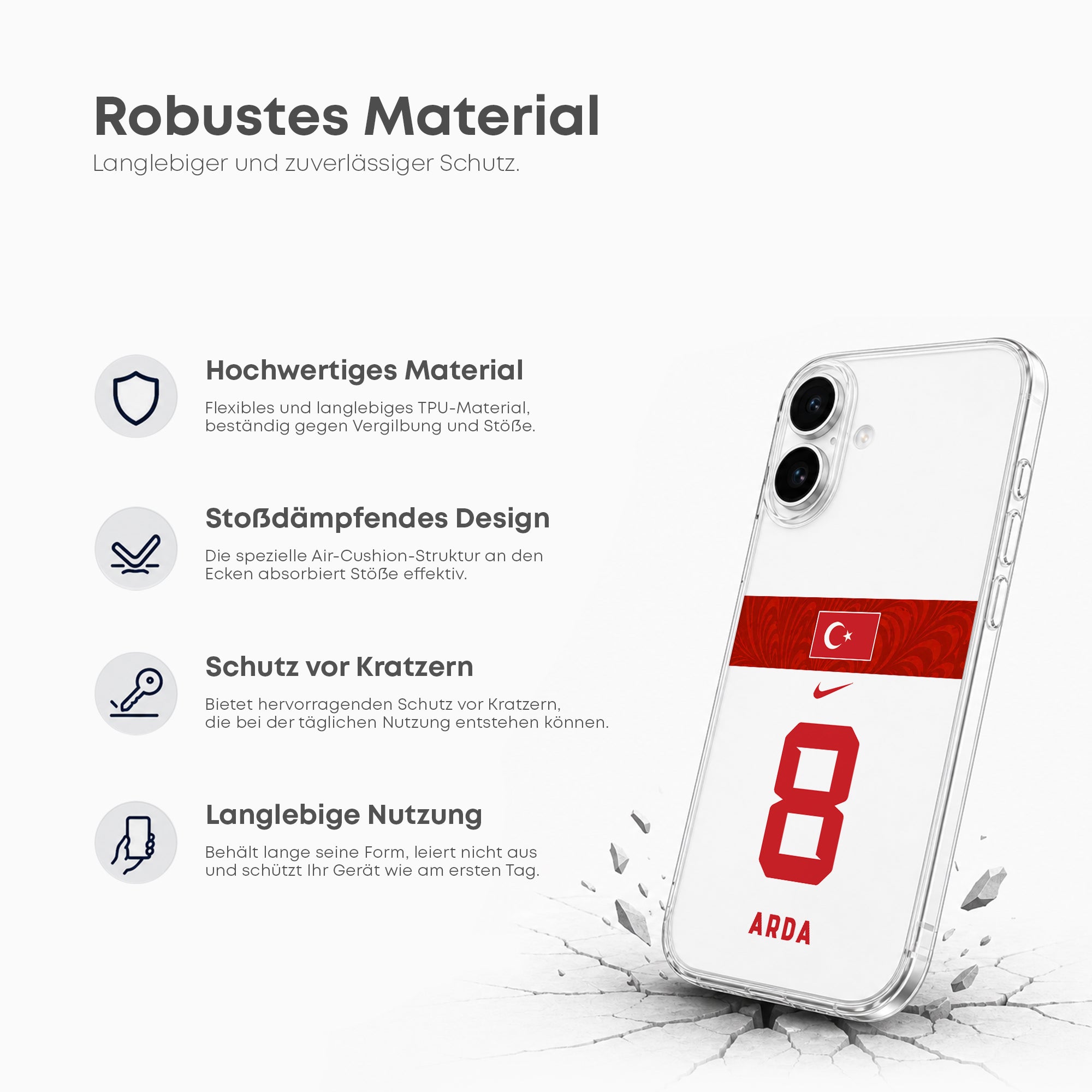 Turkey WM 2026 Handyhülle – Name & Nummer - 1instaphone