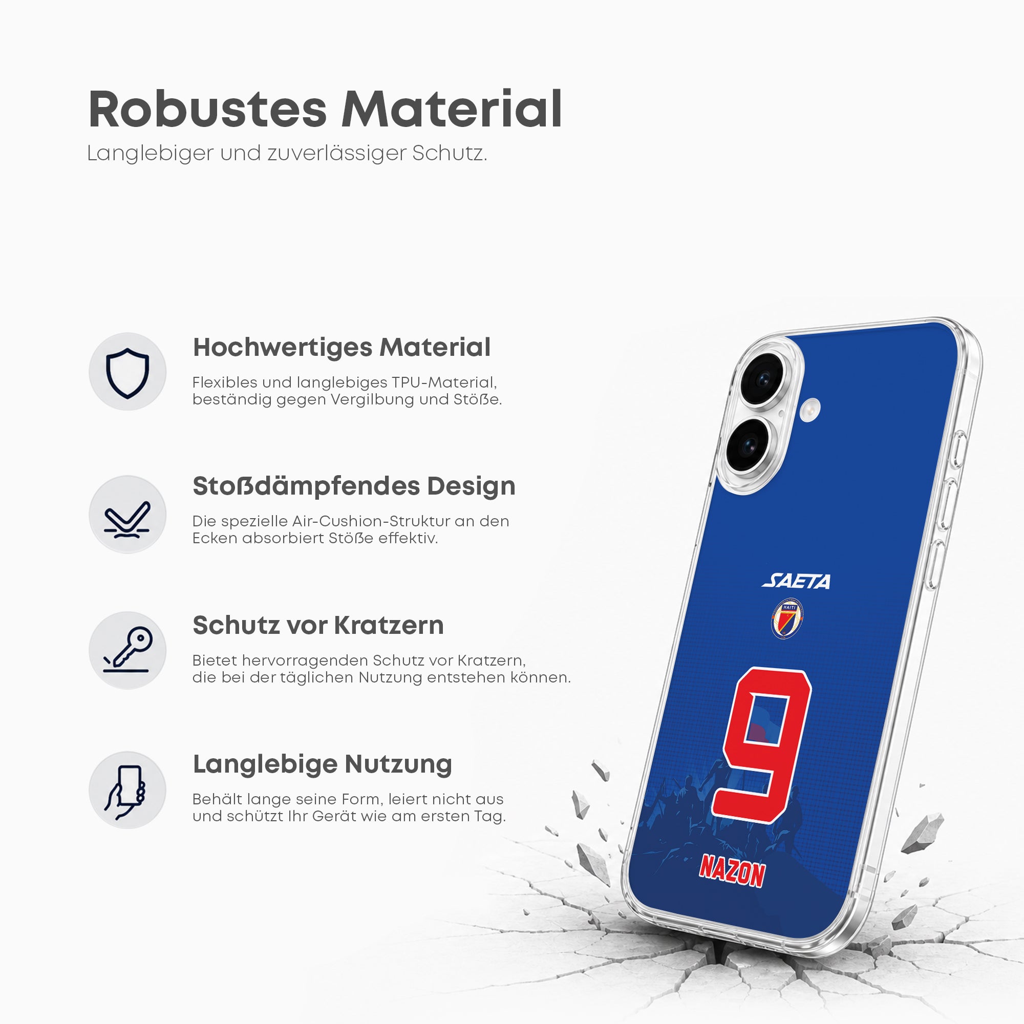 Haiti 2026 Handyhülle – Name & Nummer - 1instaphone