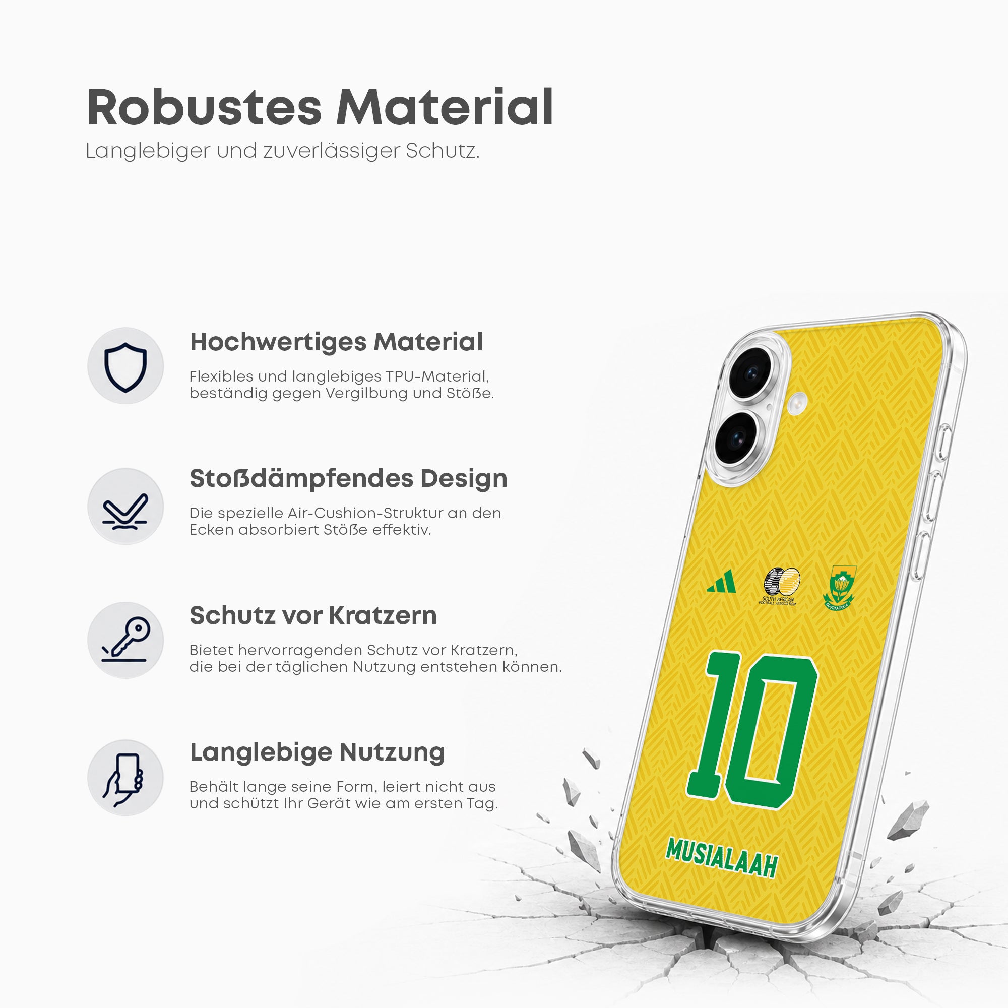 South Africa WM 2026 Handyhülle – Name & Nummer - 1instaphone