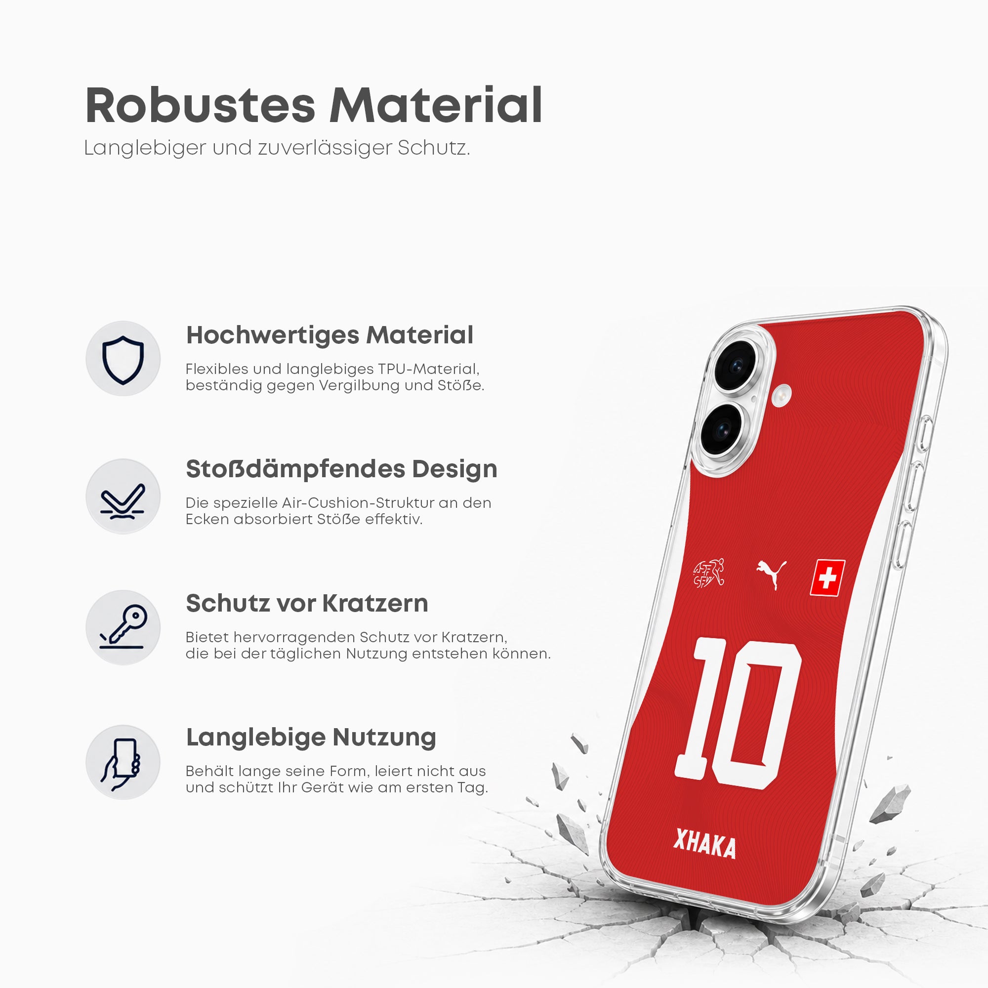 Switzerland 2026 Handyhülle – Name & Nummer - 1instaphone