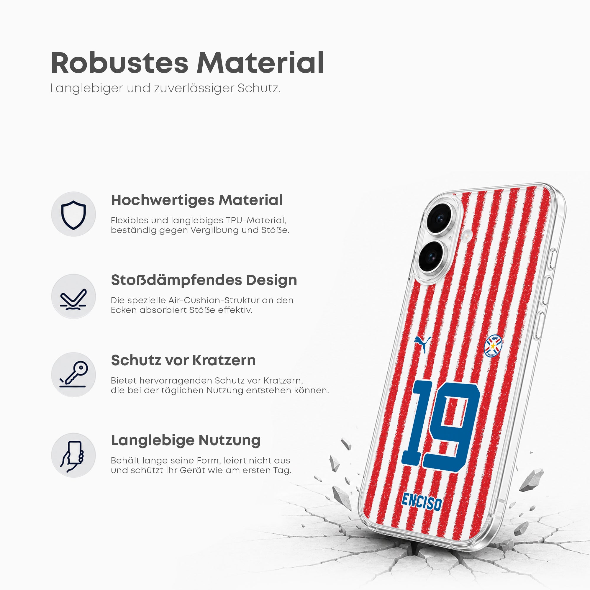 Paraguay 2026 Handyhülle – Name & Nummer - 1instaphone