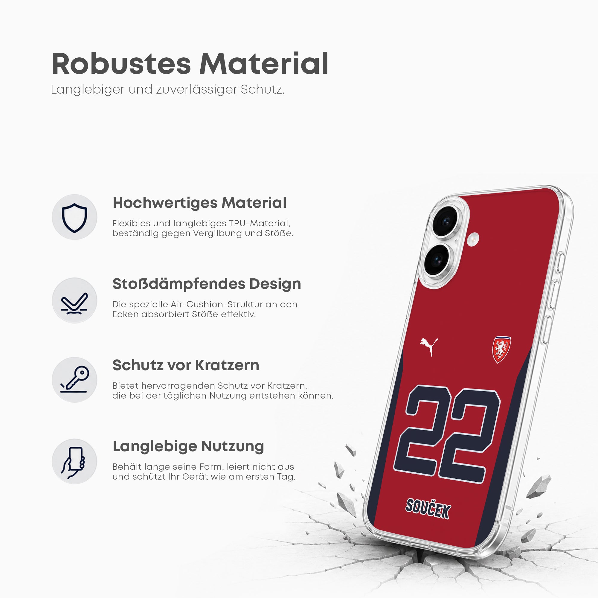 Czech Republic WM 2026 Handyhülle – Name & Nummer - 1instaphone