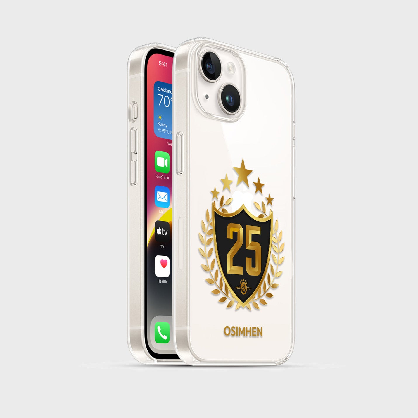 Personalisierte Galatasaray Handyhülle - Şampiyon 2025 Trikotnummer Gold Şampiyon - 1instaphone