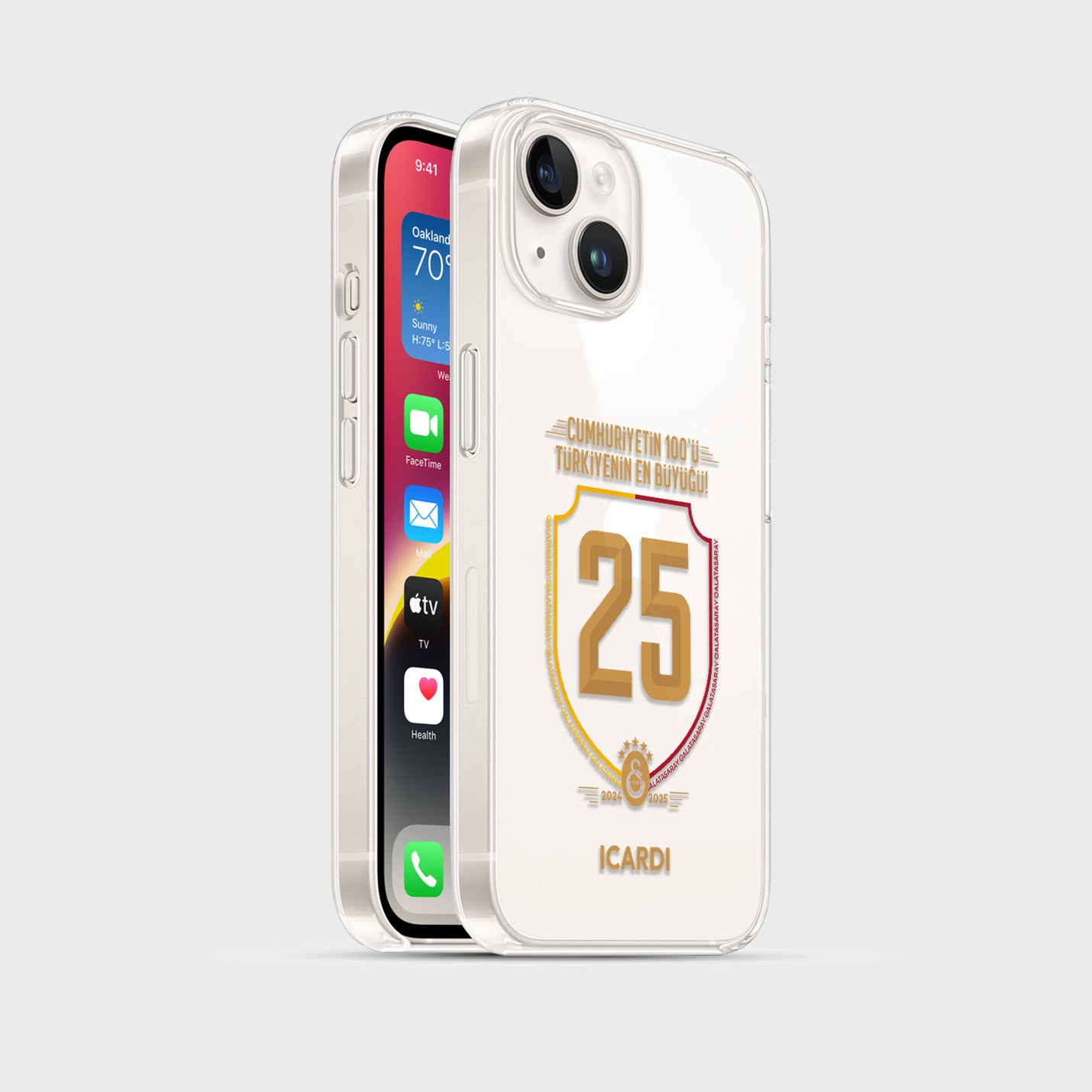 Personalisierte Galatasaray Handyhülle - Şampiyon 2025 Wappen Trikotnummer