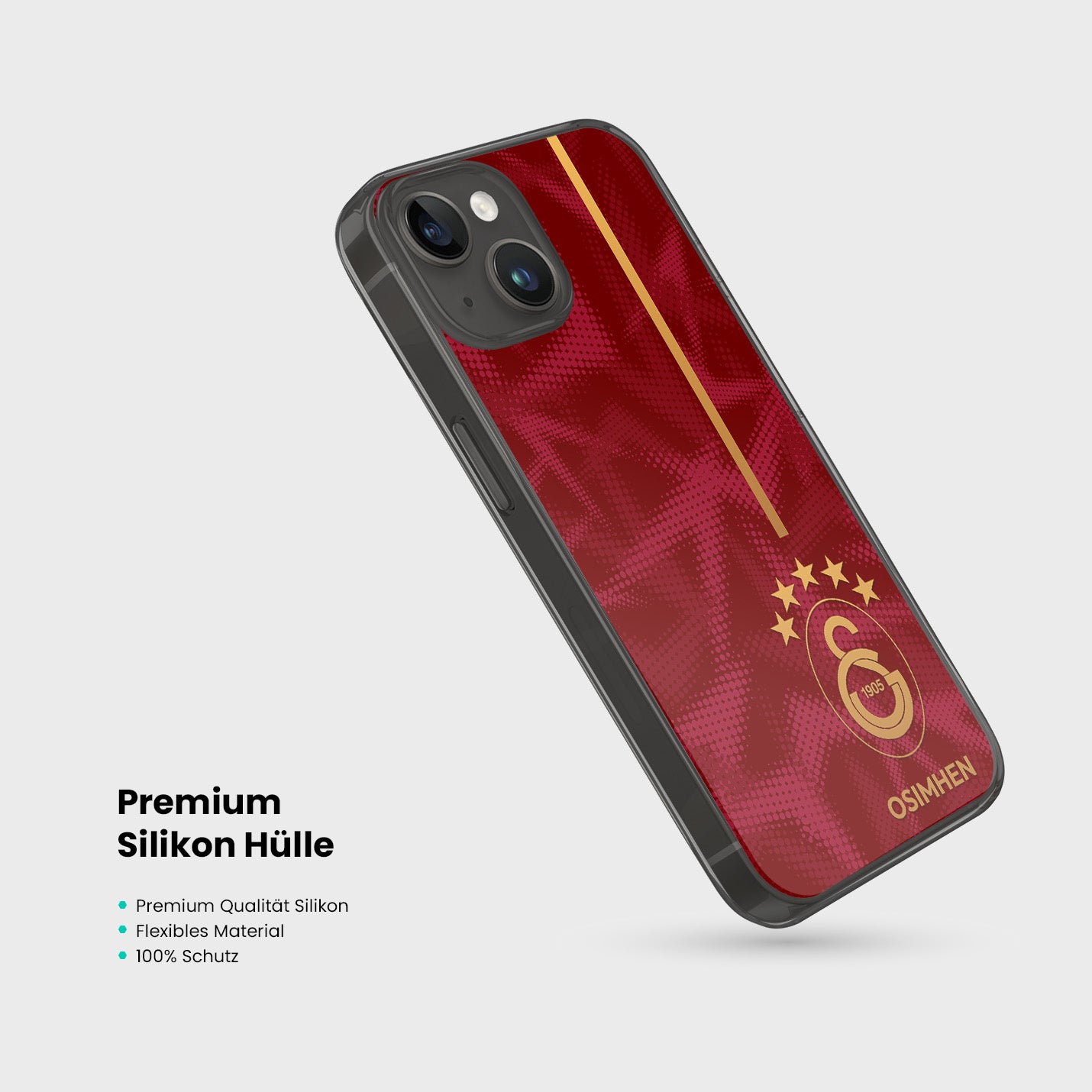 Personalisierte Galatasaray Handyhülle - Şampiyon 2025 Sultan Red Pattern - 1instaphone