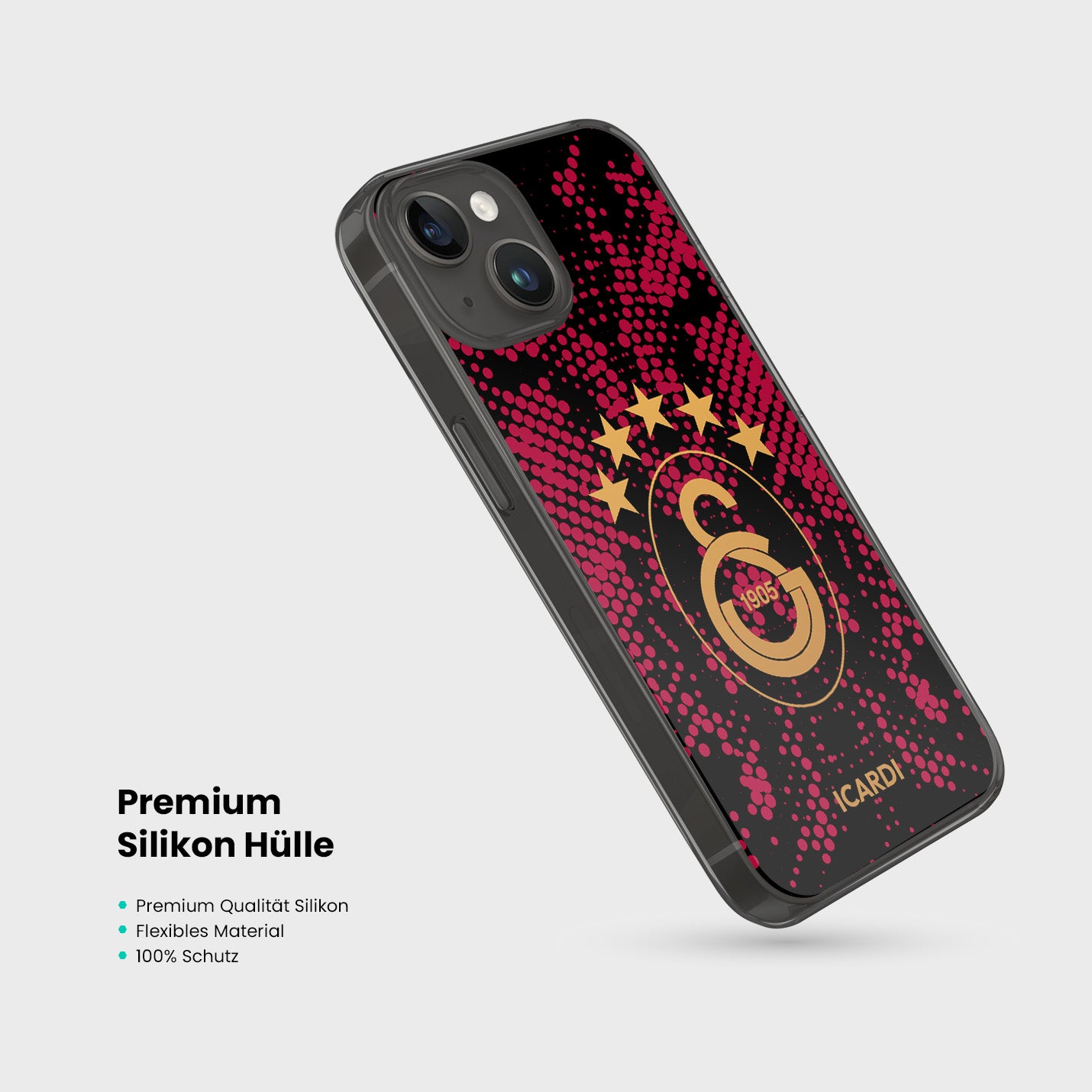 Personalisierte Galatasaray Handyhülle - Şampiyon 2025 Punkt Grafitti - 1instaphone