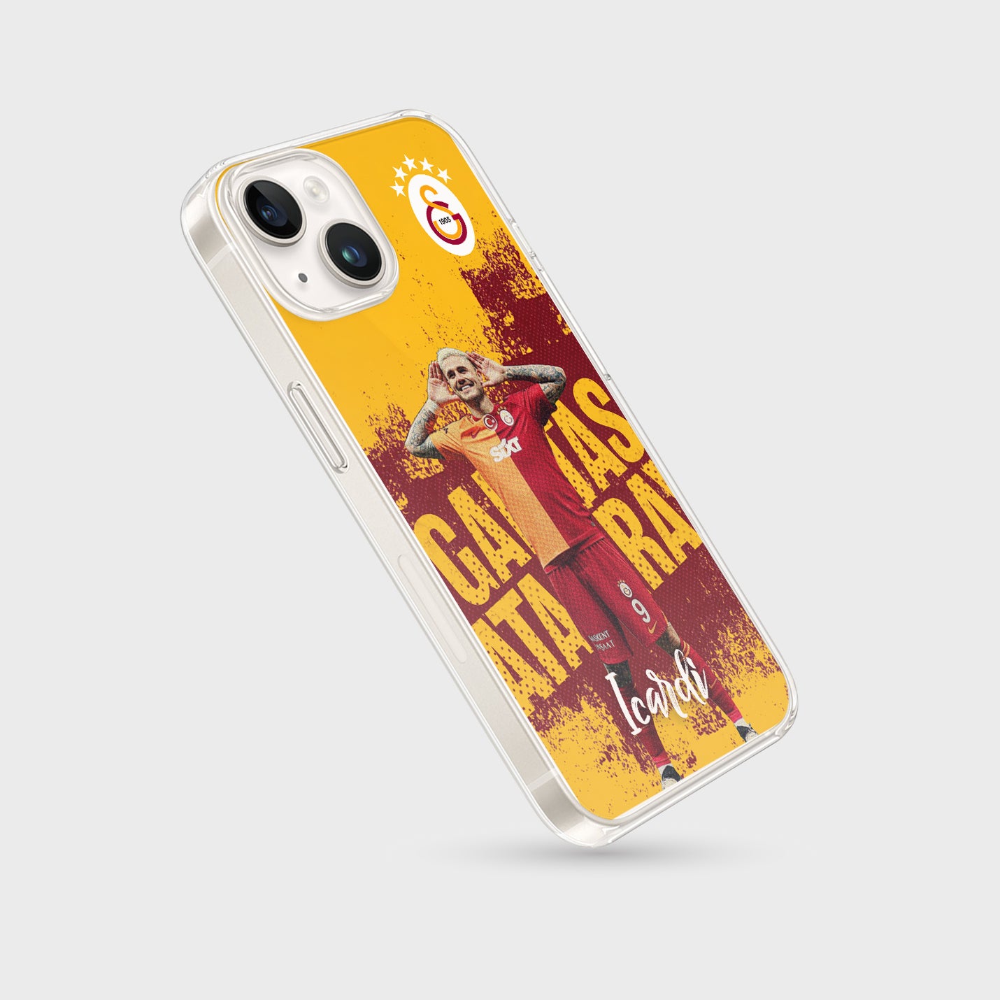 Personalisierte Galatasaray Handyhülle - Şampiyon 2025 Streifen Gold Rot ICARDI (Kopya) - 1instaphone