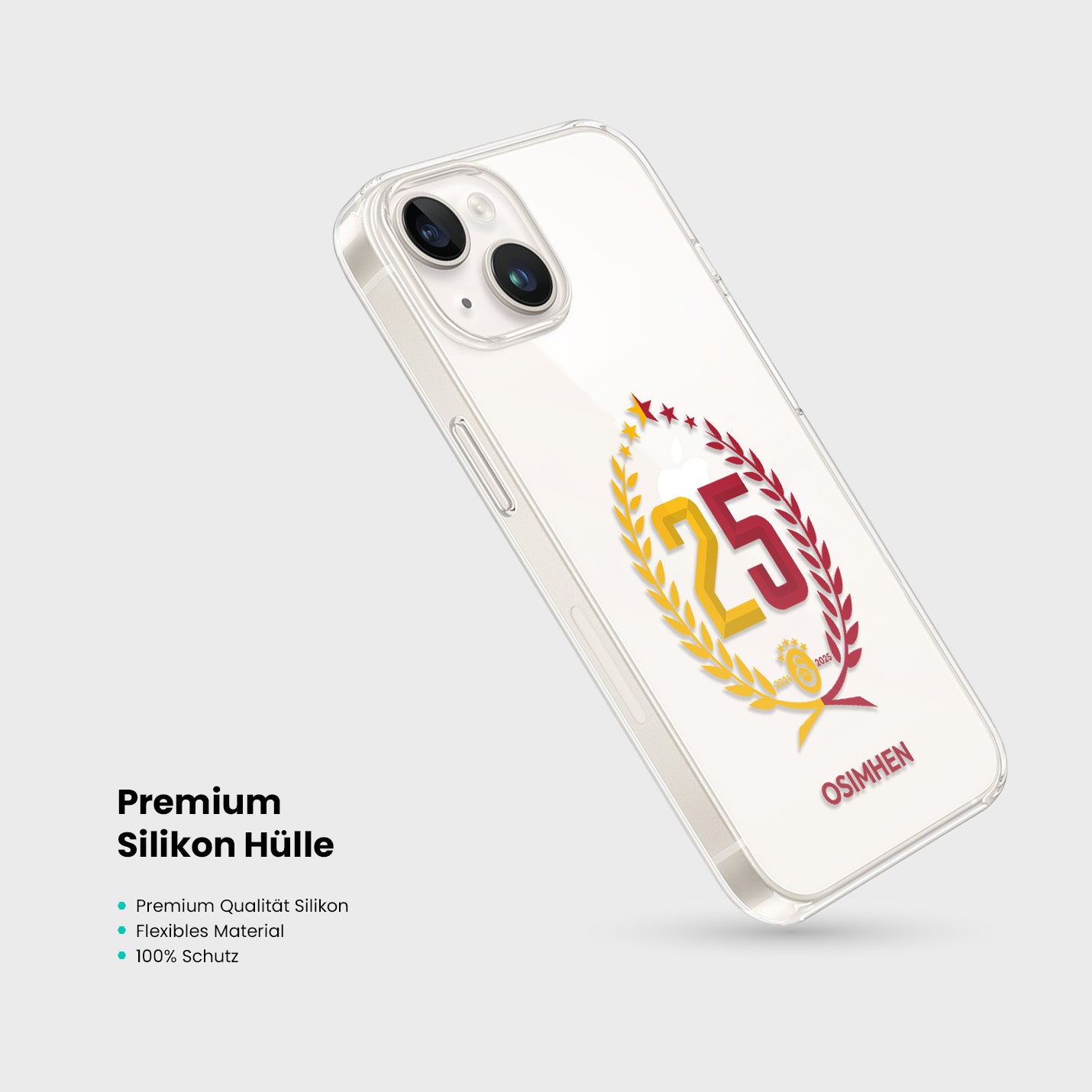 Personalisierte Galatasaray Handyhülle - Şampiyon 2025 Trikotnummer Şampiyon - 1instaphone