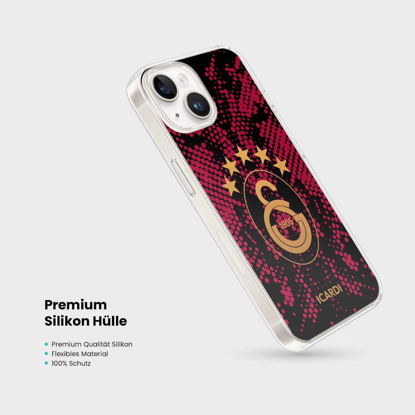 Personalisierte Galatasaray Handyhülle - Şampiyon 2025 Punkt Grafitti - 1instaphone