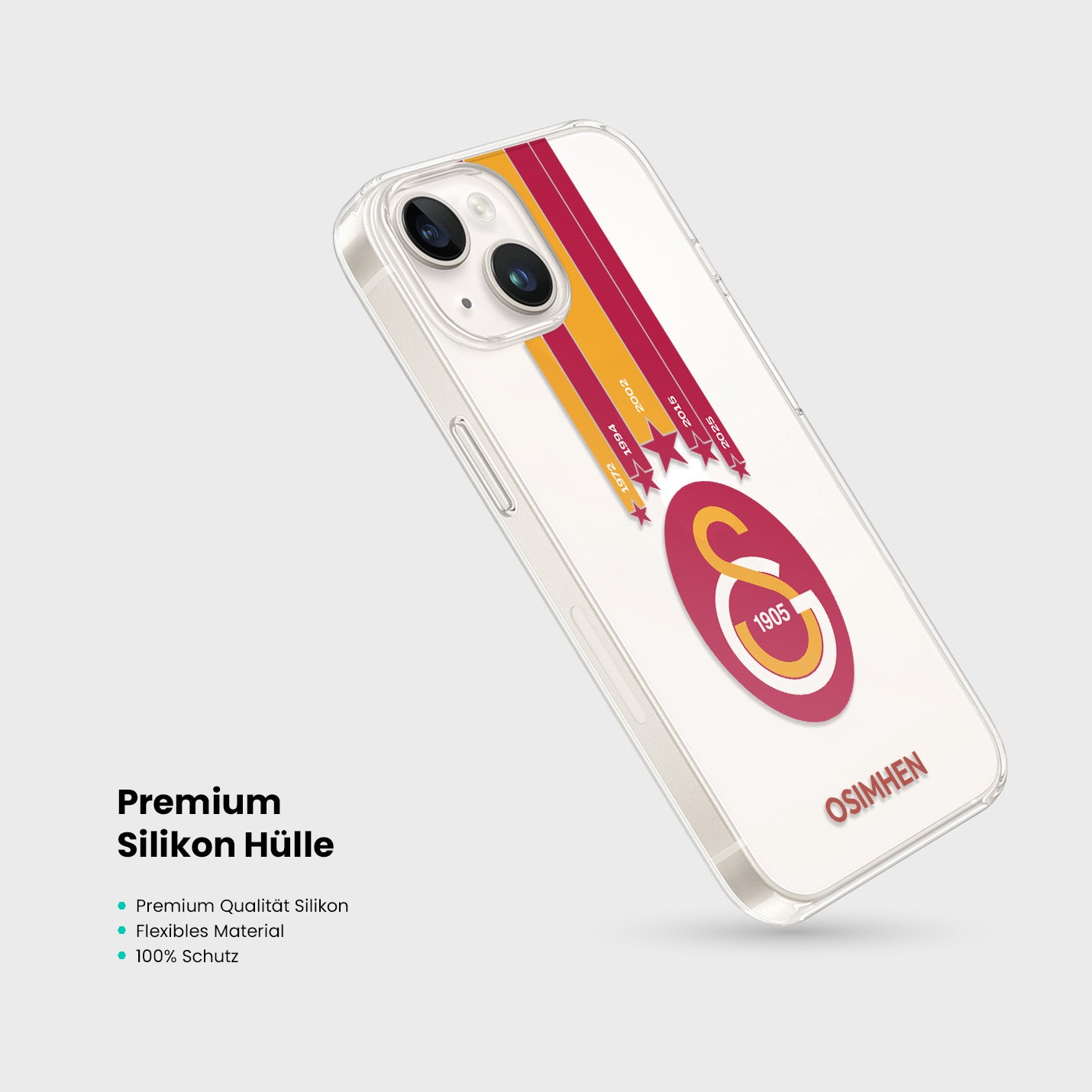 Personalisierte Galatasaray Handyhülle - Şampiyon 2025 Sterne - 1instaphone