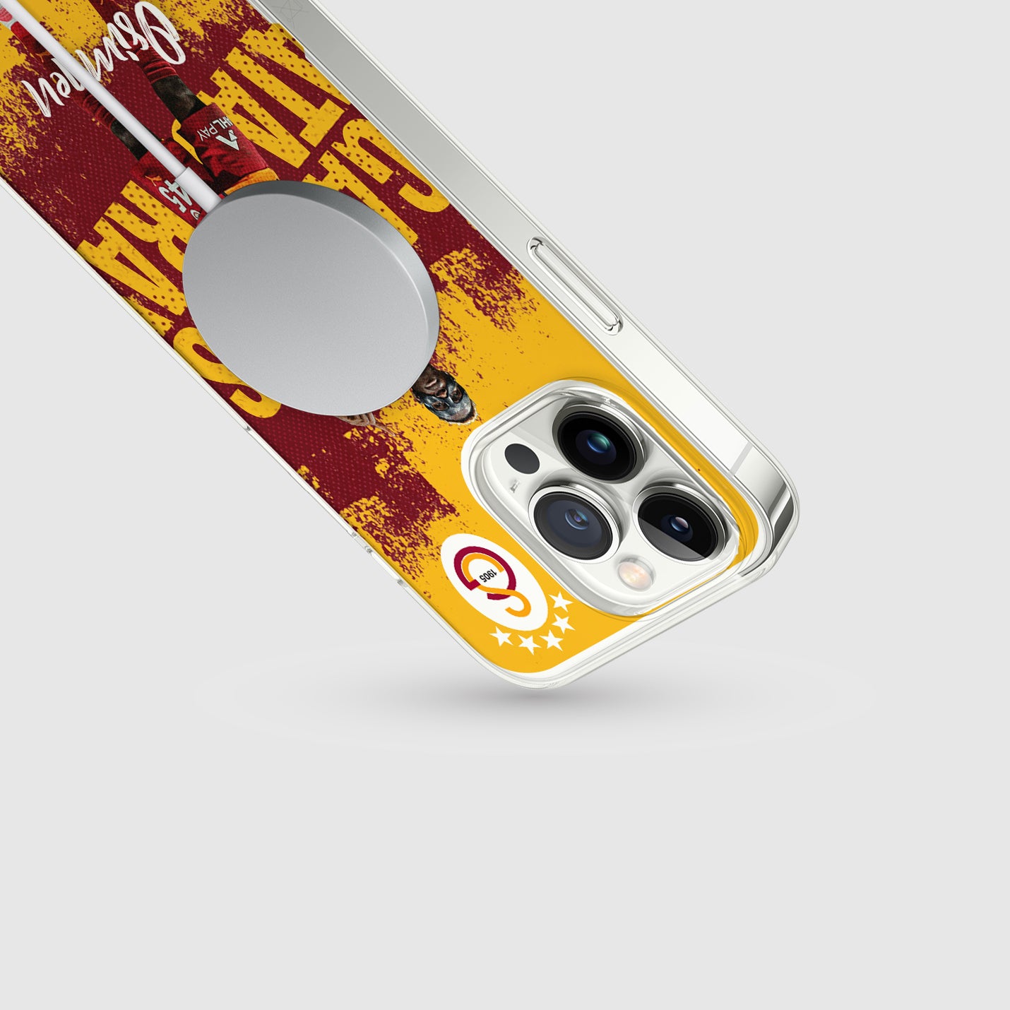 Personalisierte Galatasaray Handyhülle - Şampiyon 2025 Streifen Gold Rot ICARDI - 1instaphone