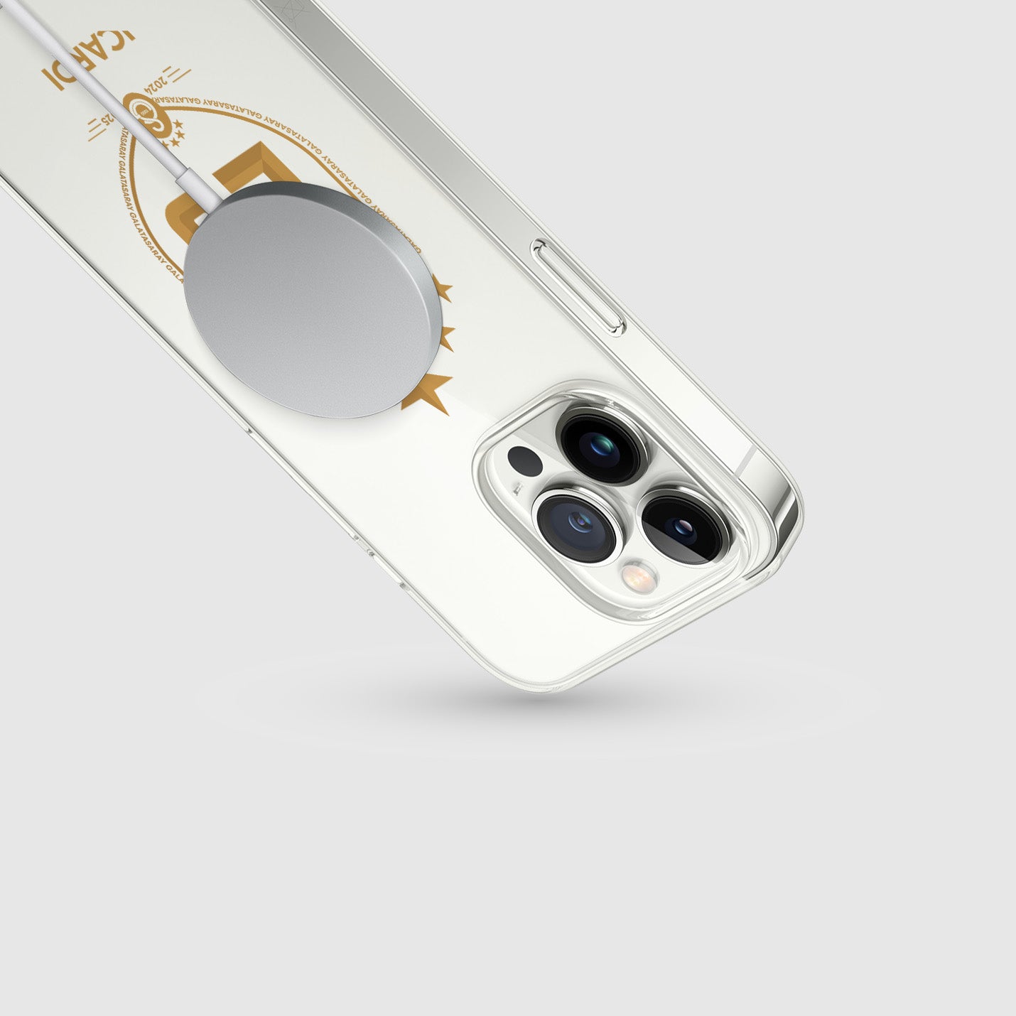 Personalisierte Galatasaray Handyhülle - Şampiyon 2025 Trikotnummer Wappen Gold - 1instaphone