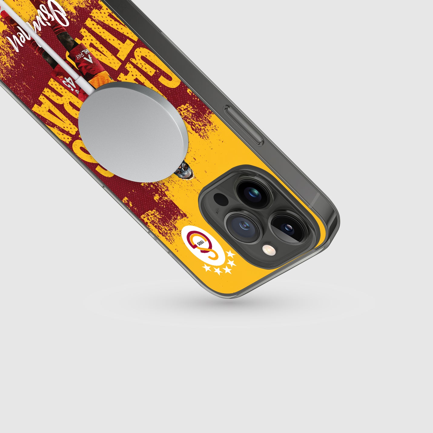 Personalisierte Galatasaray Handyhülle - Şampiyon 2025 Streifen Gold Rot ICARDI - 1instaphone