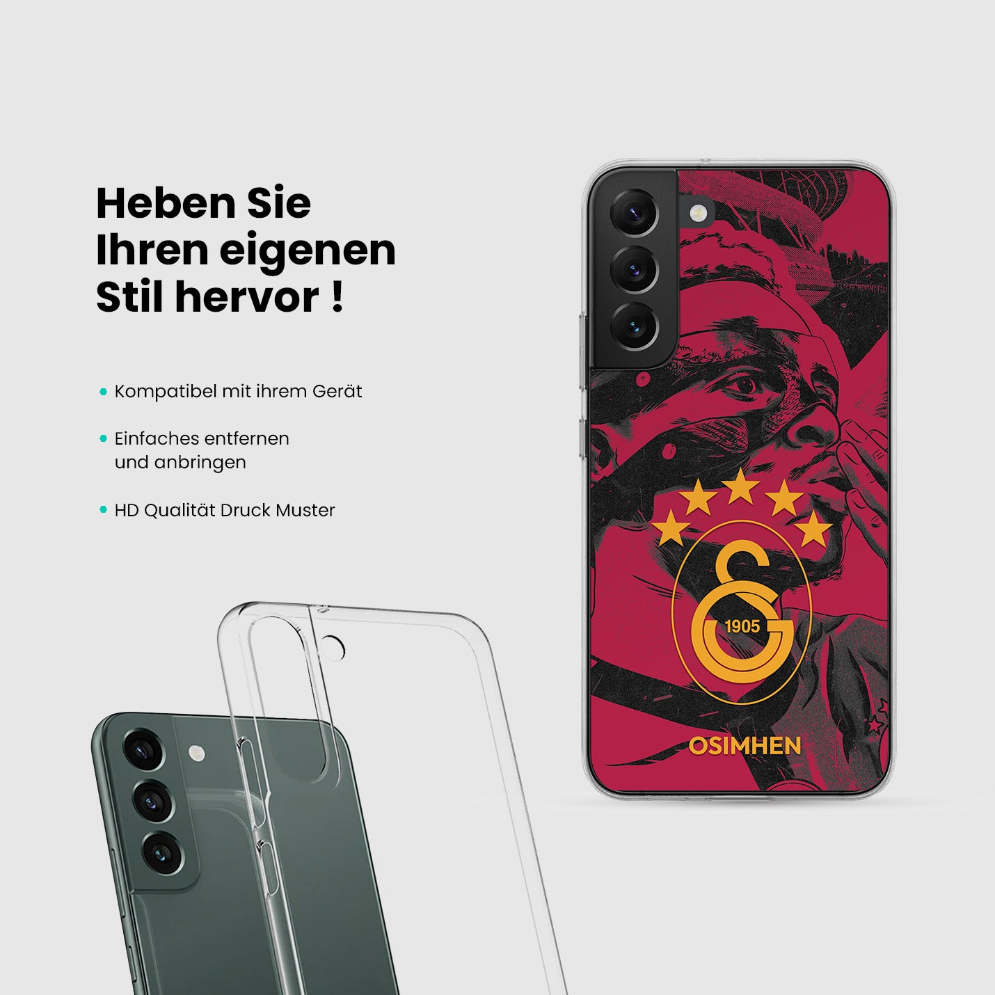 Personalisierte Galatasaray Handyhülle - Şampiyon 2025 Osimhen - 1instaphone