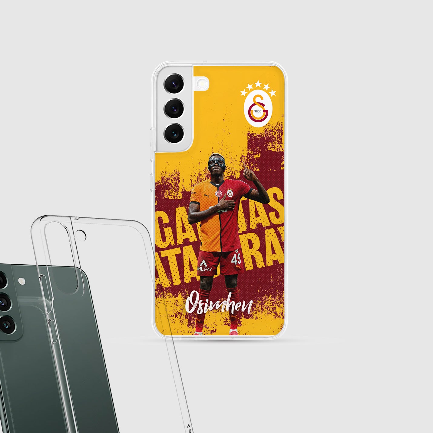 Personalisierte Galatasaray Handyhülle - Şampiyon 2025 Streifen Gold Rot ICARDI - 1instaphone