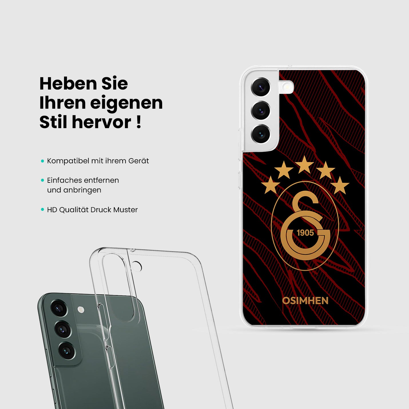 Personalisierte Galatasaray Handyhülle - Şampiyon 2025 Schwarz - 1instaphone