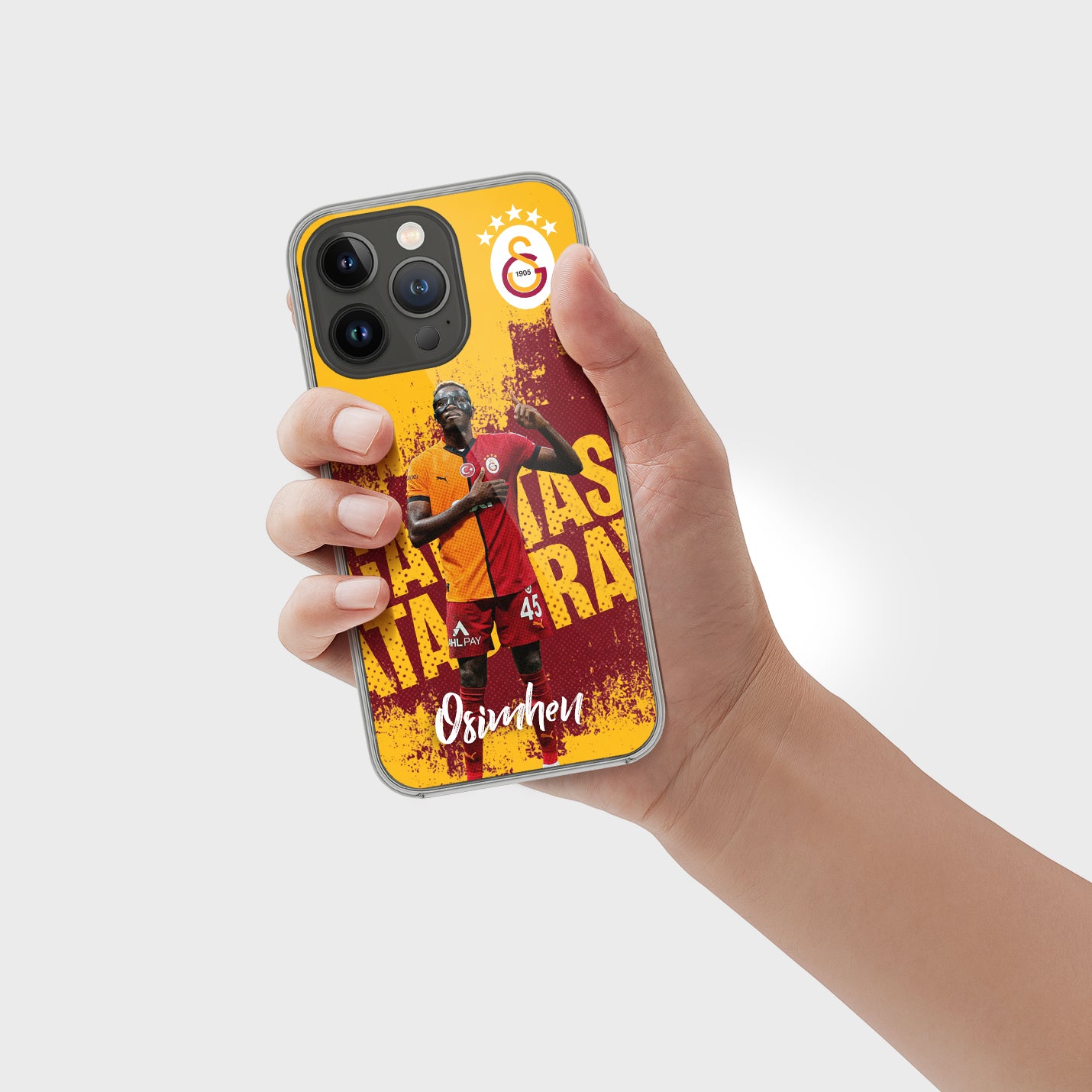 Personalisierte Galatasaray Handyhülle - Şampiyon 2025 Streifen Gold Rot ICARDI - 1instaphone