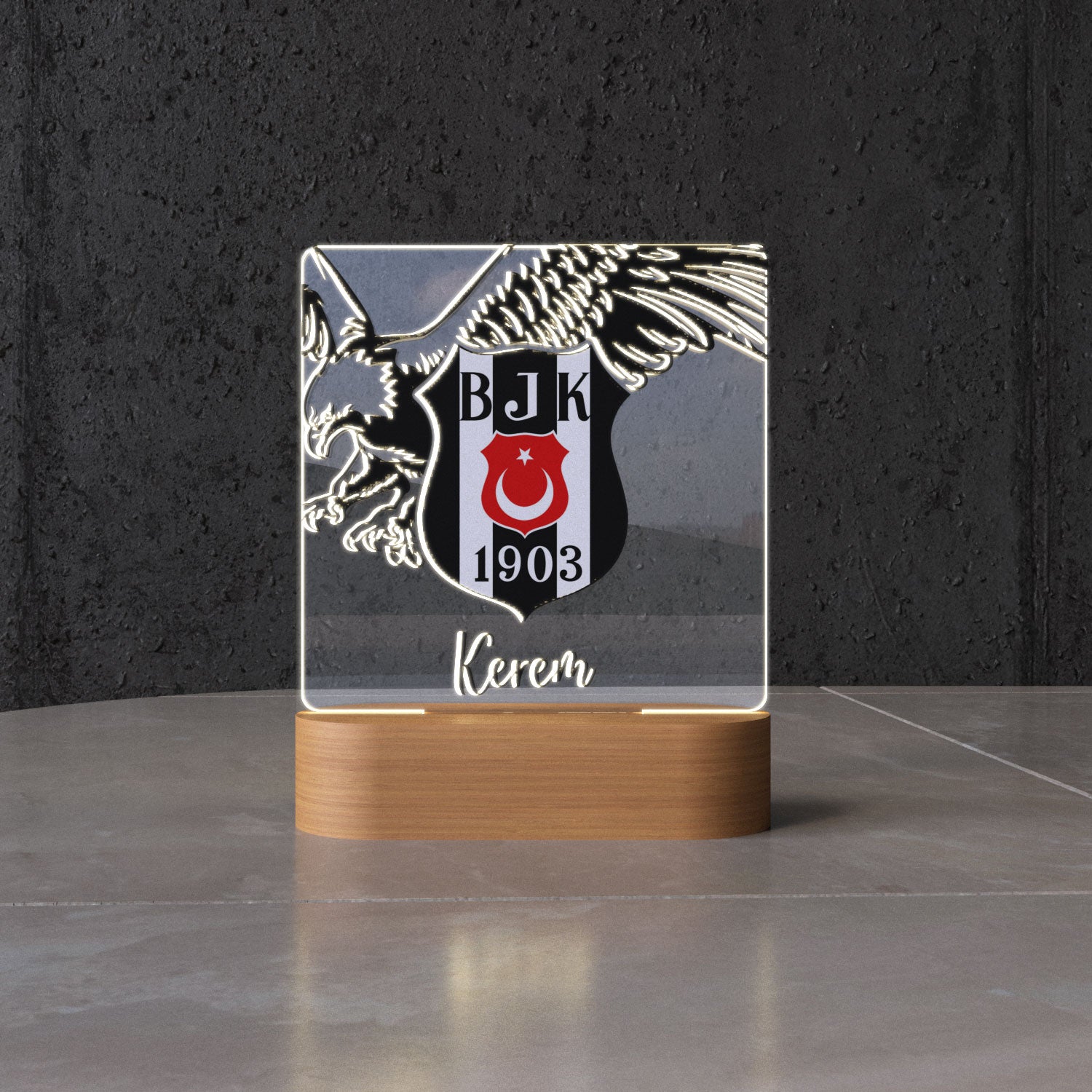 PERSONALISIERTE BESIKTAS LAMPE MIT WUNSCHTEXT
