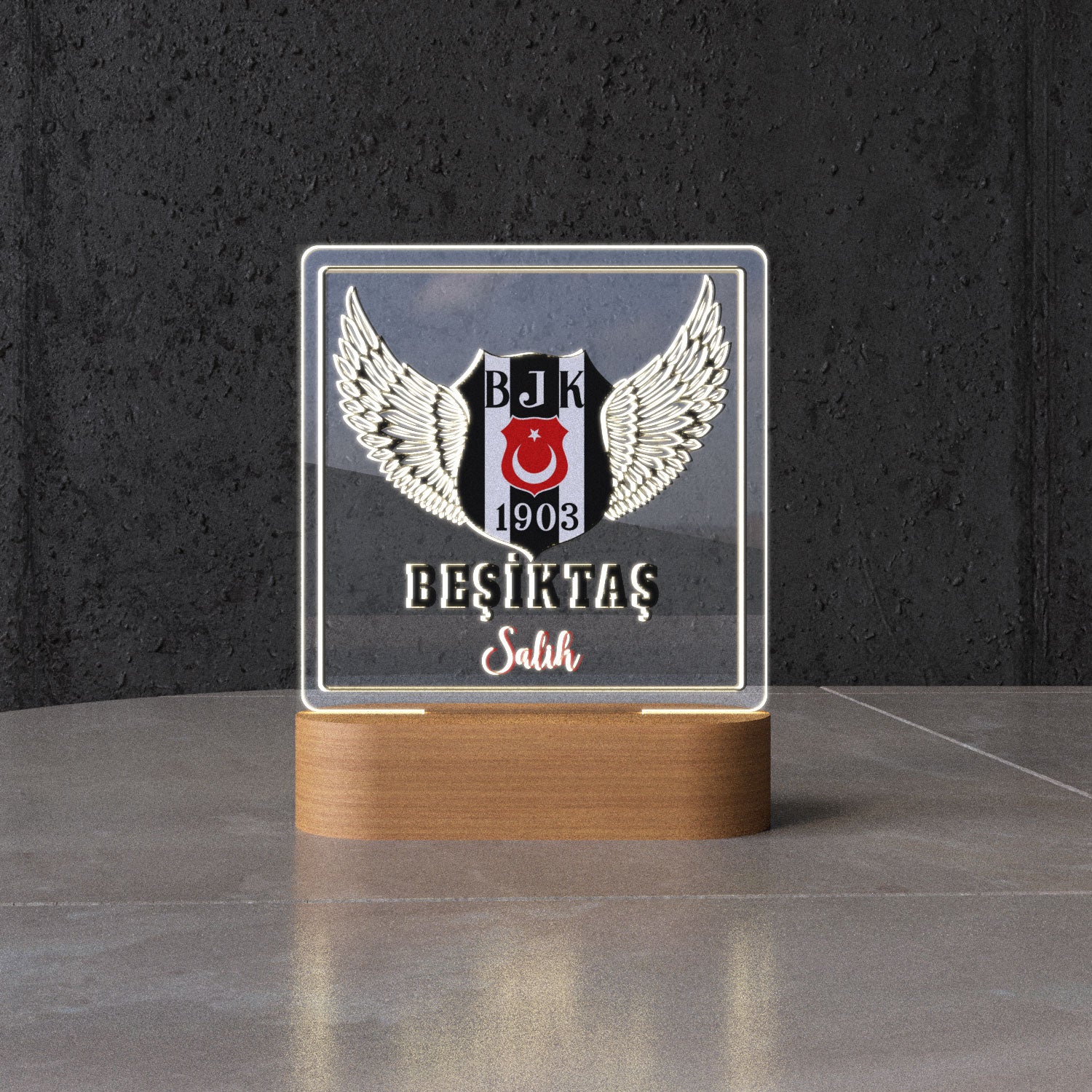 PERSONALISIERTE BESIKTAS LAMPE MIT WUNSCHTEXT