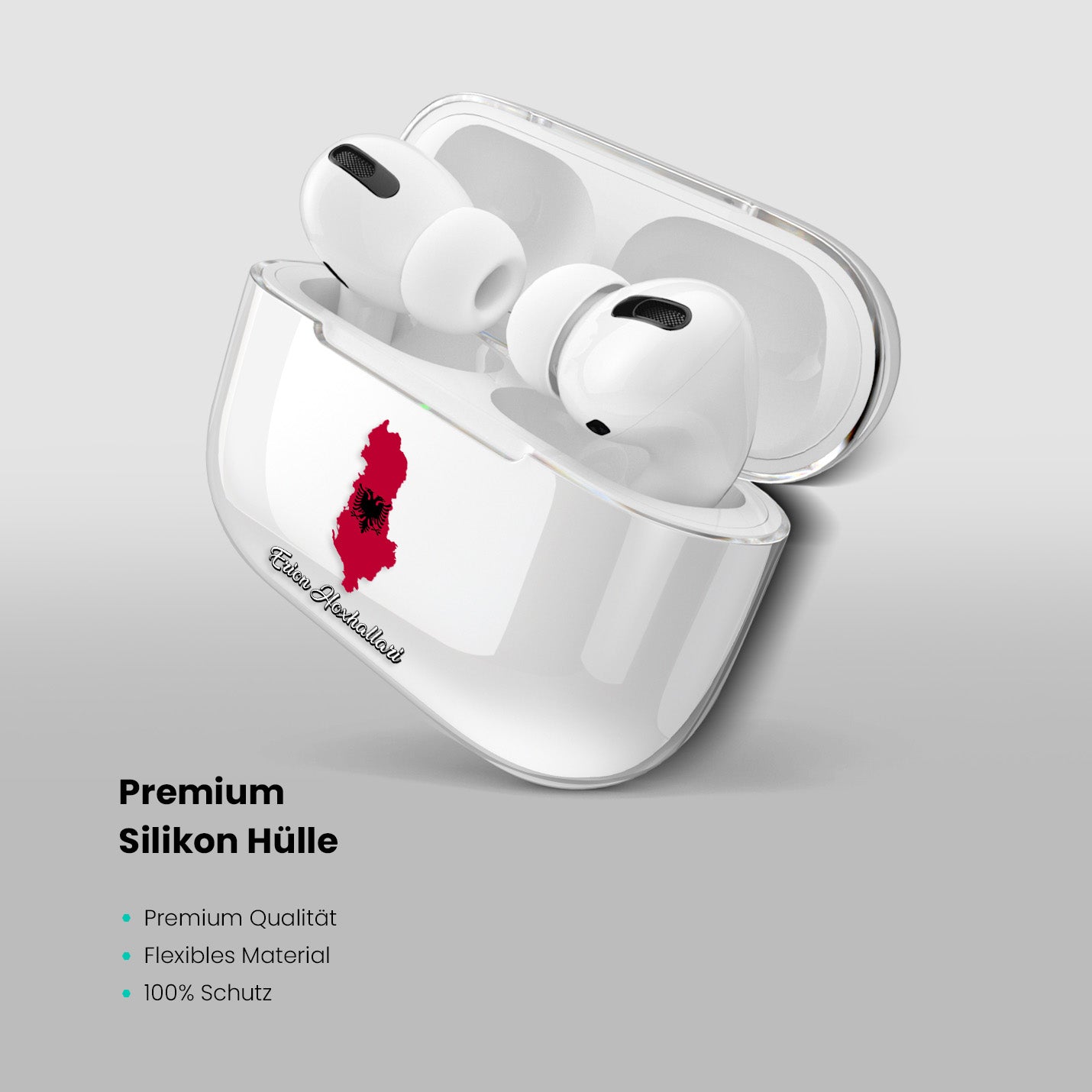 Airpods Hülle - Albanien Flagge - 1instaphone