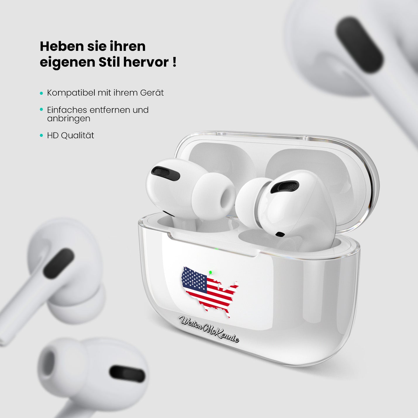 Airpods Hülle - United States of America ( USA ) Flagge - 1instaphone