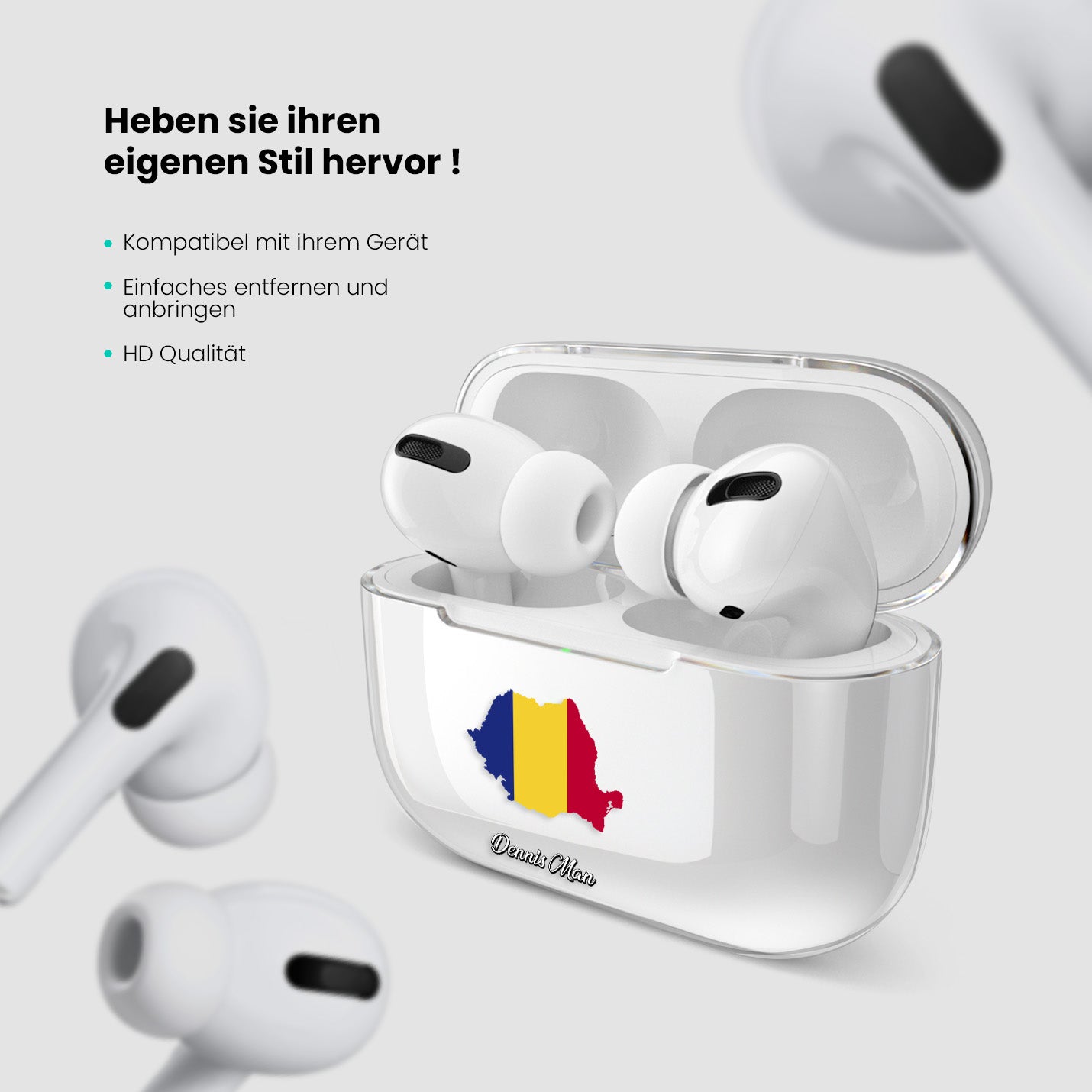 Airpods Hülle - Rumänien Flagge - 1instaphone