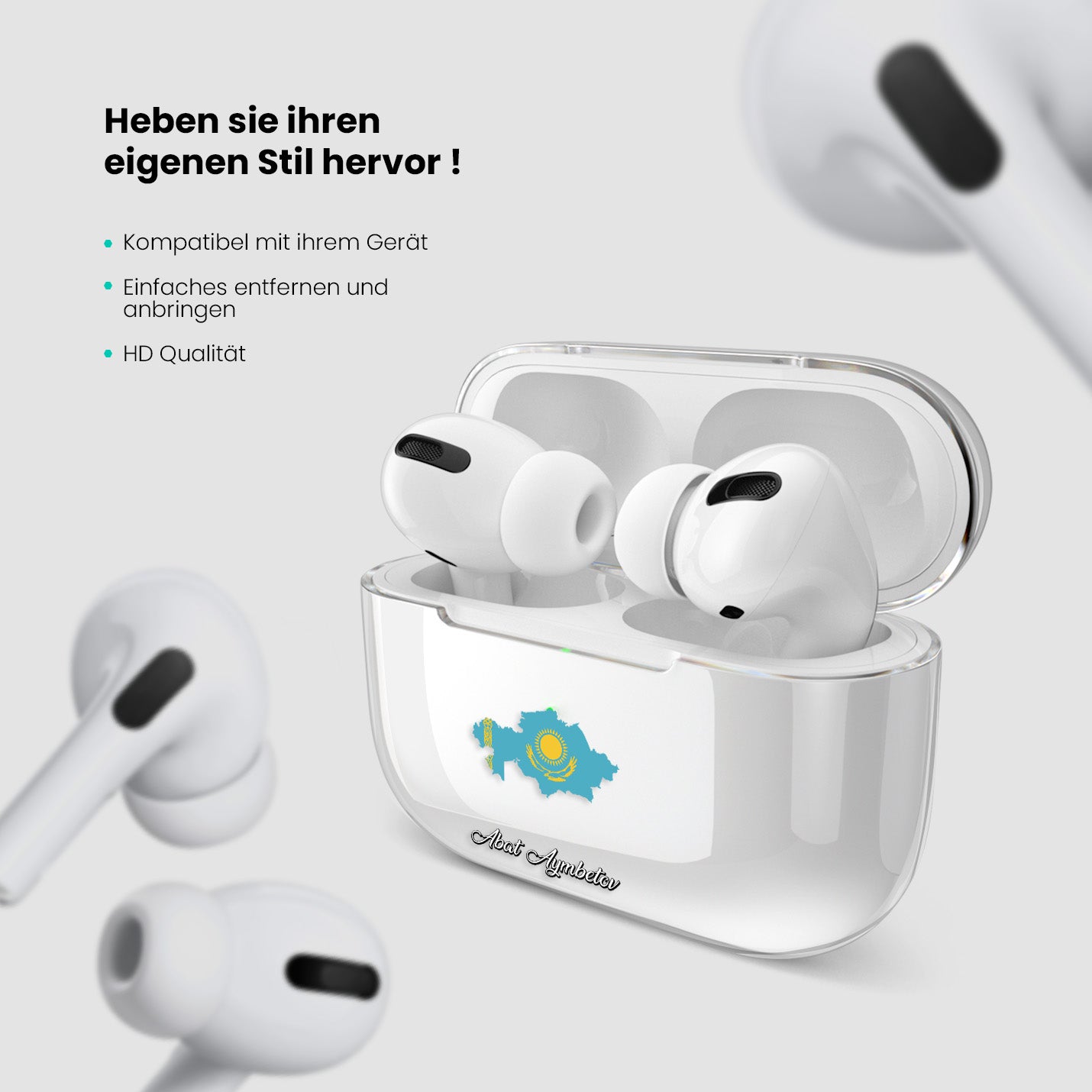 Airpods Hülle - Kasachstan Flagge - 1instaphone