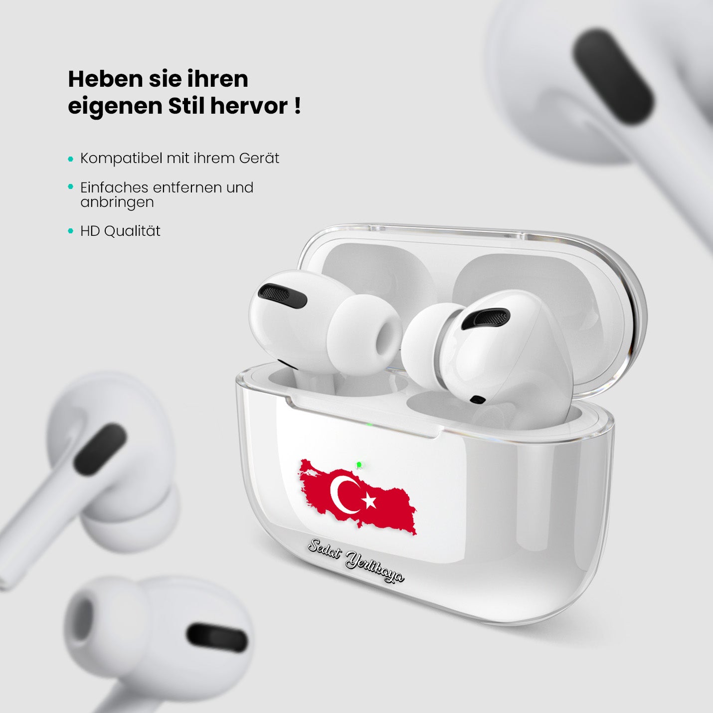 Airpods Hülle - Türkei Flagge - 1instaphone