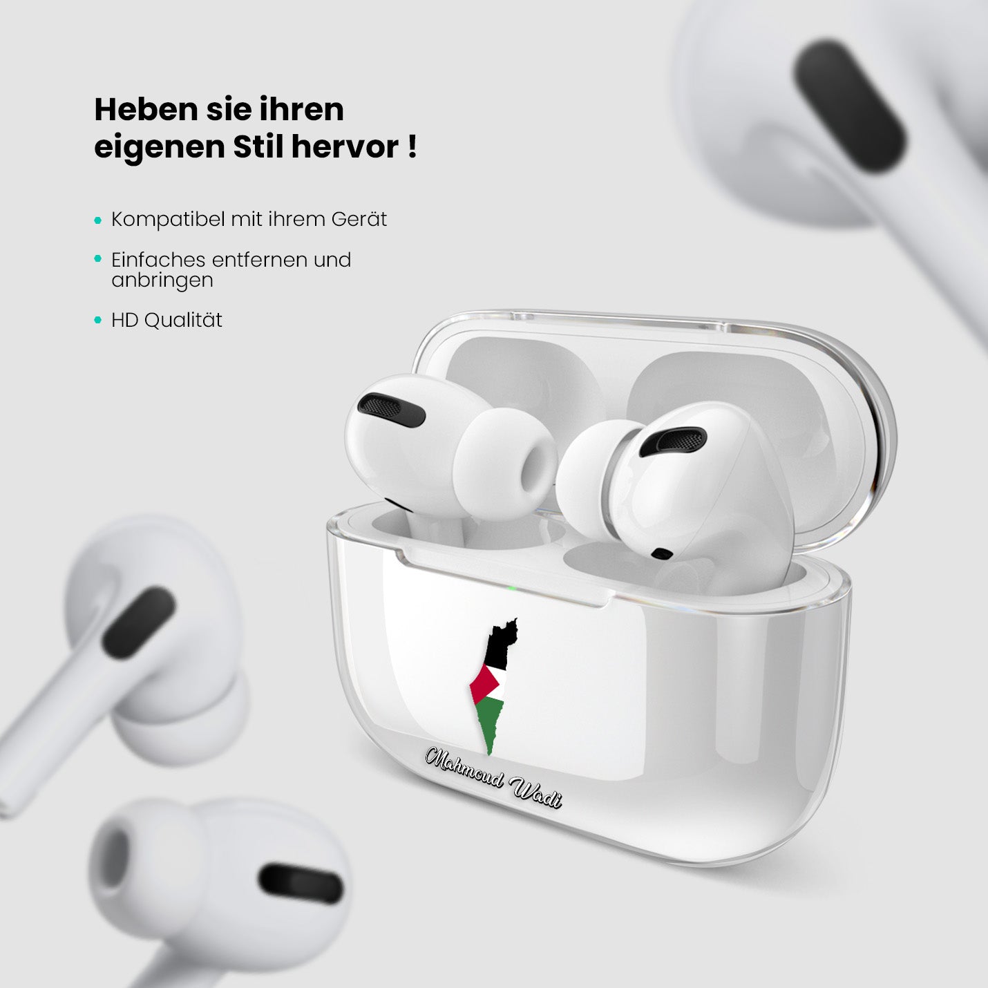 Airpods Hülle - Palästina Flagge - 1instaphone