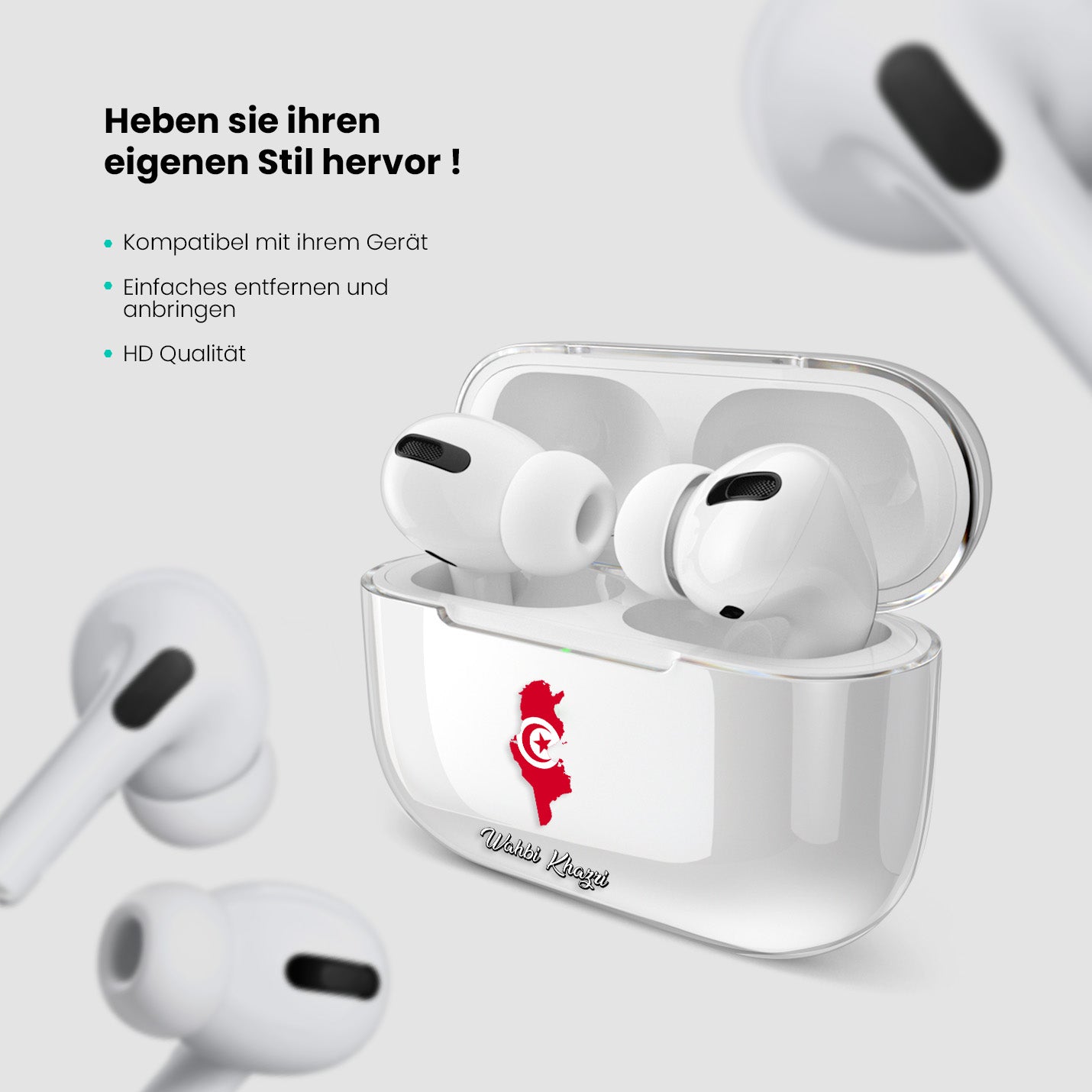 Airpods Hülle - Tunesien Flagge - 1instaphone