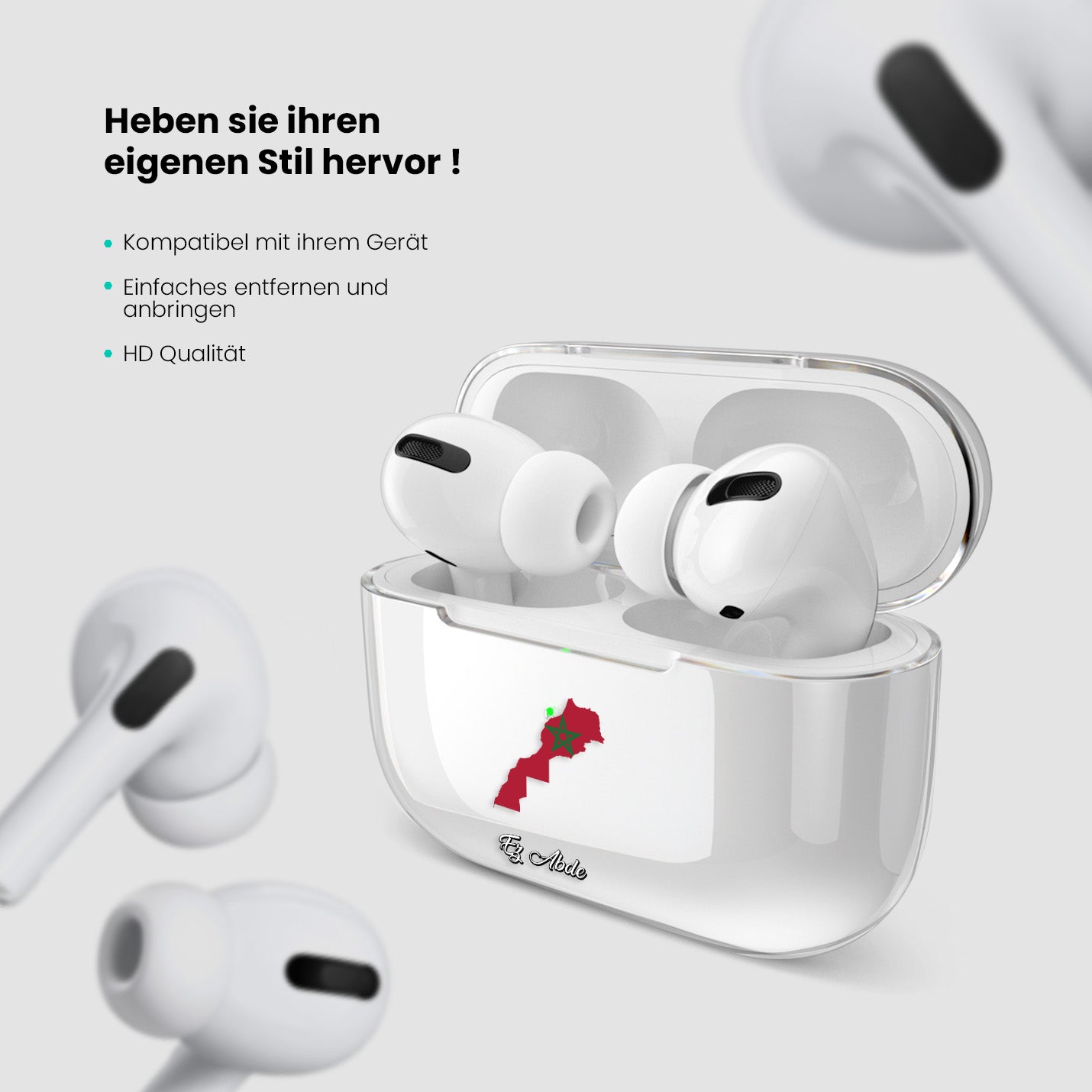 Airpods Hülle - Marokko Flagge - 1instaphone