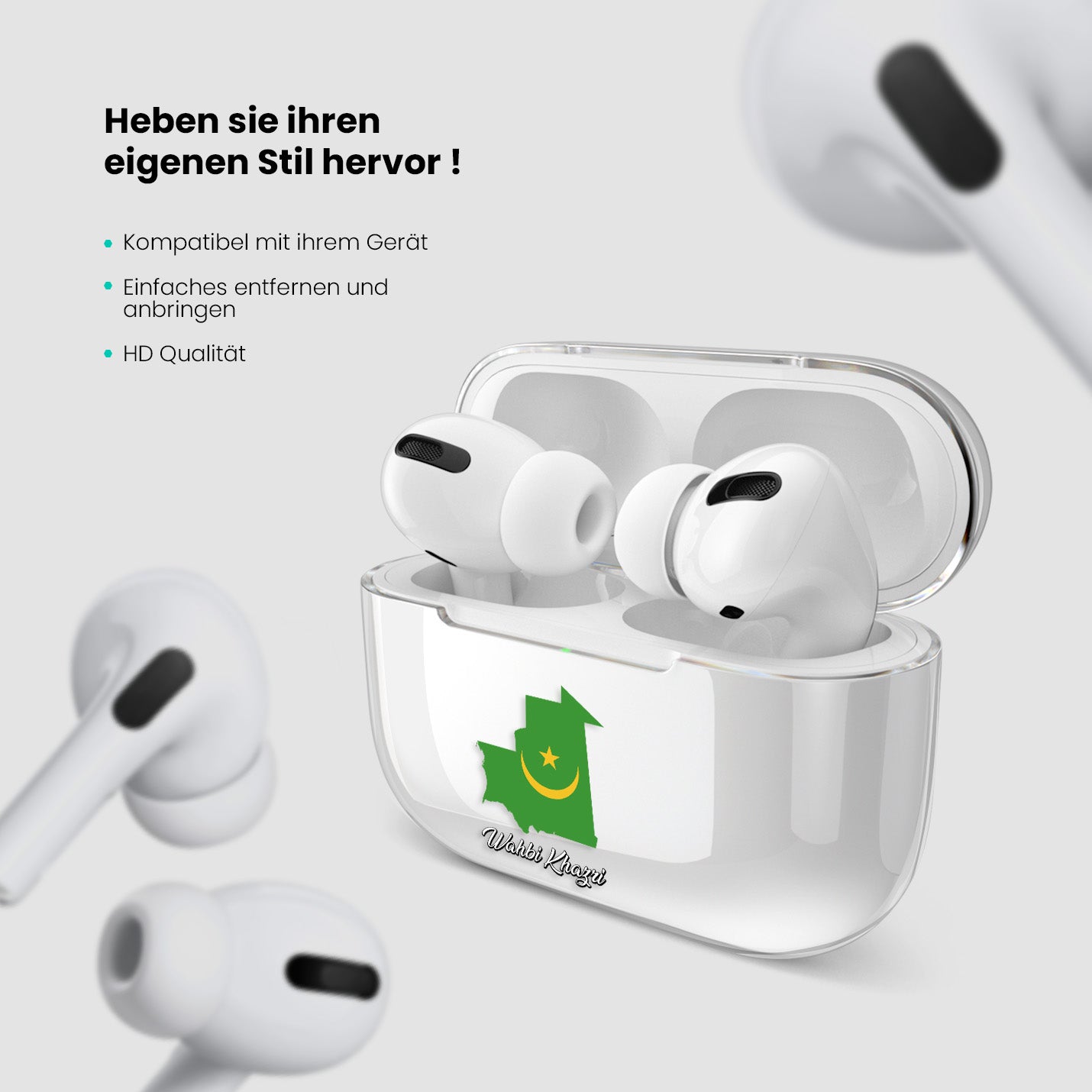 Airpods Hülle - Mauretanien Flagge - 1instaphone