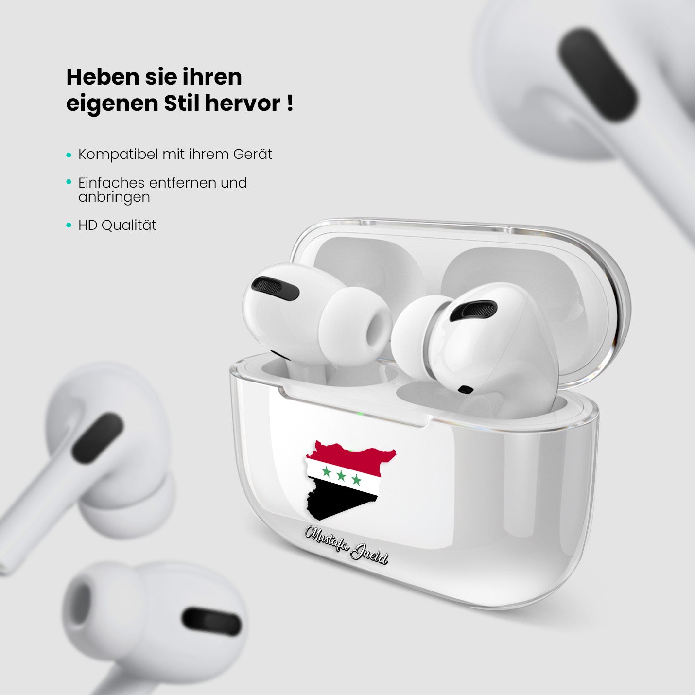 Airpods Hülle - Syrien Flagge - 1instaphone
