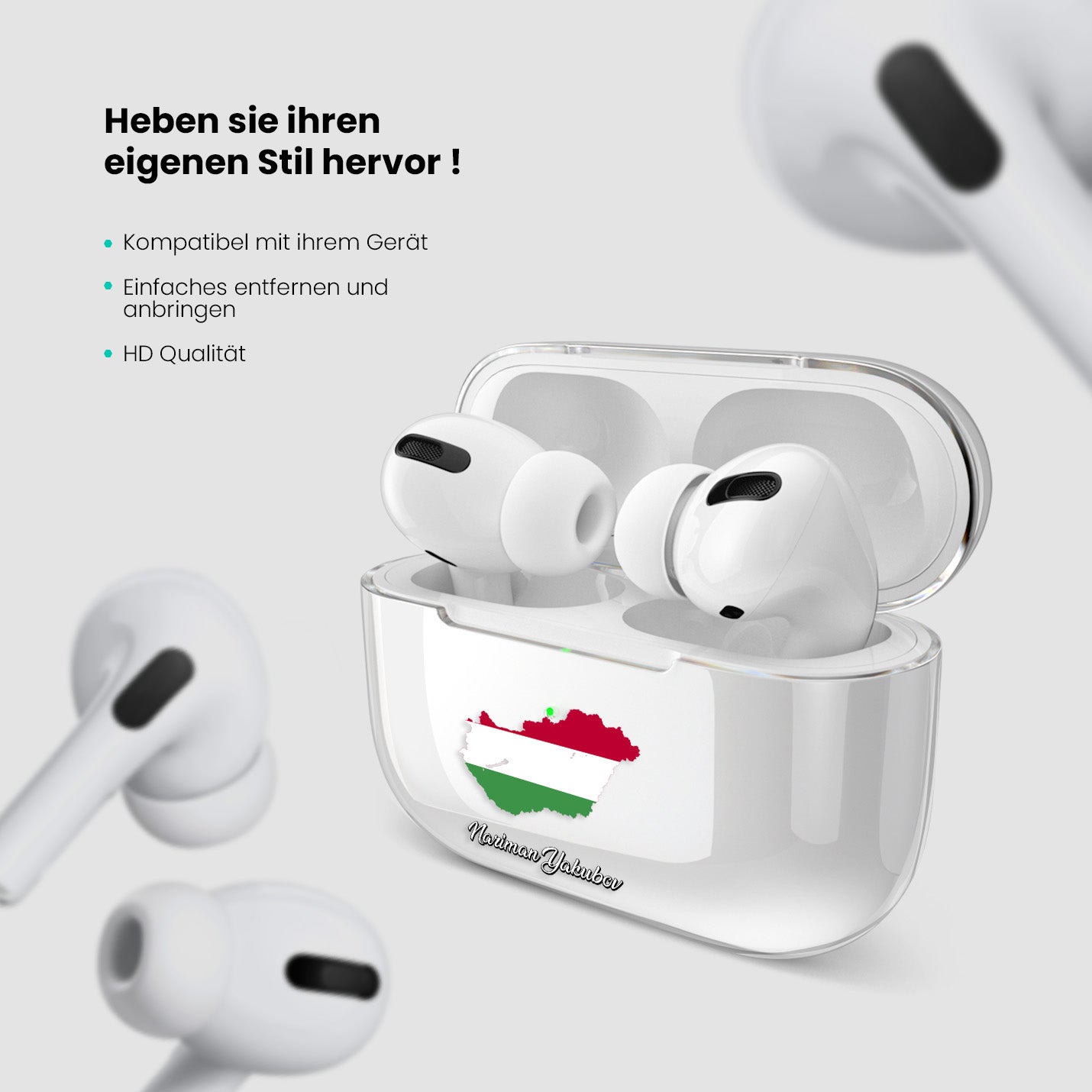 Airpods Hülle - Ungarn Flagge - 1instaphone