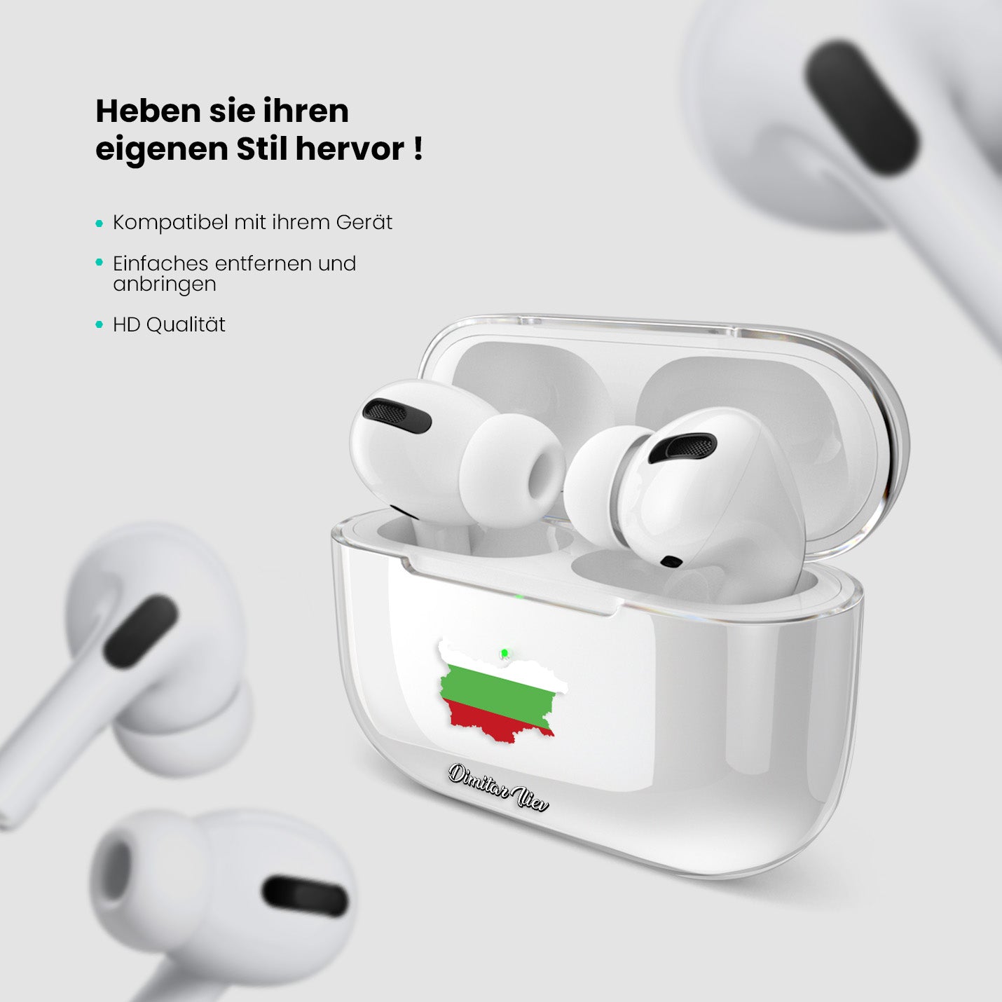 Airpods Hülle - Bulgarien Flagge - 1instaphone