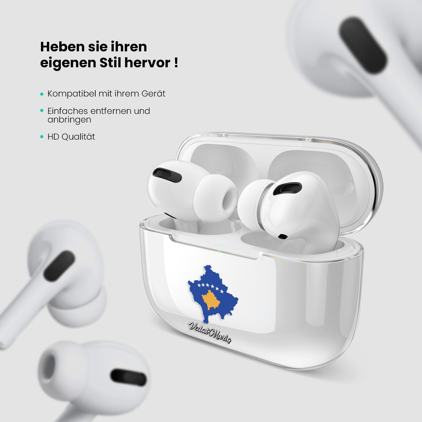 Airpods Hülle - Kosovo Flagge - 1instaphone