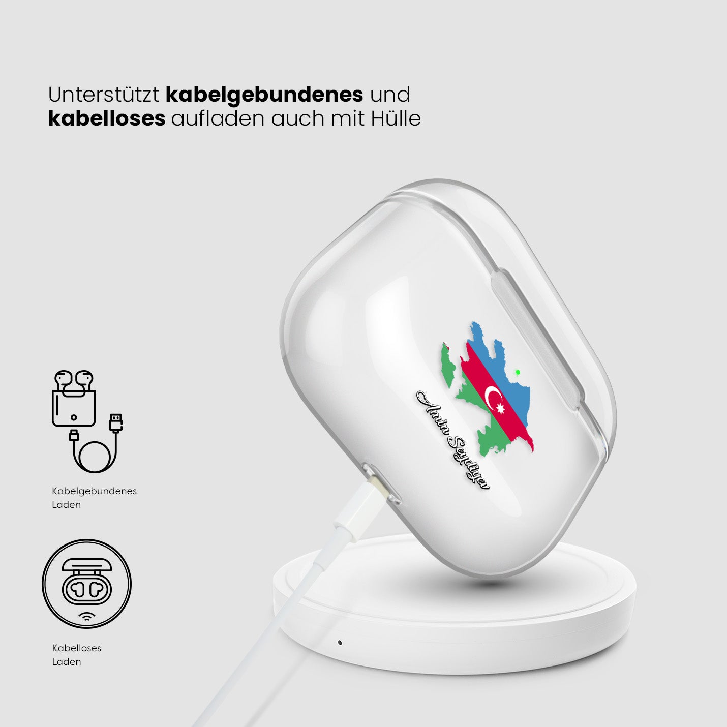 Airpods Hülle - Aserbaidschan Flagge - 1instaphone