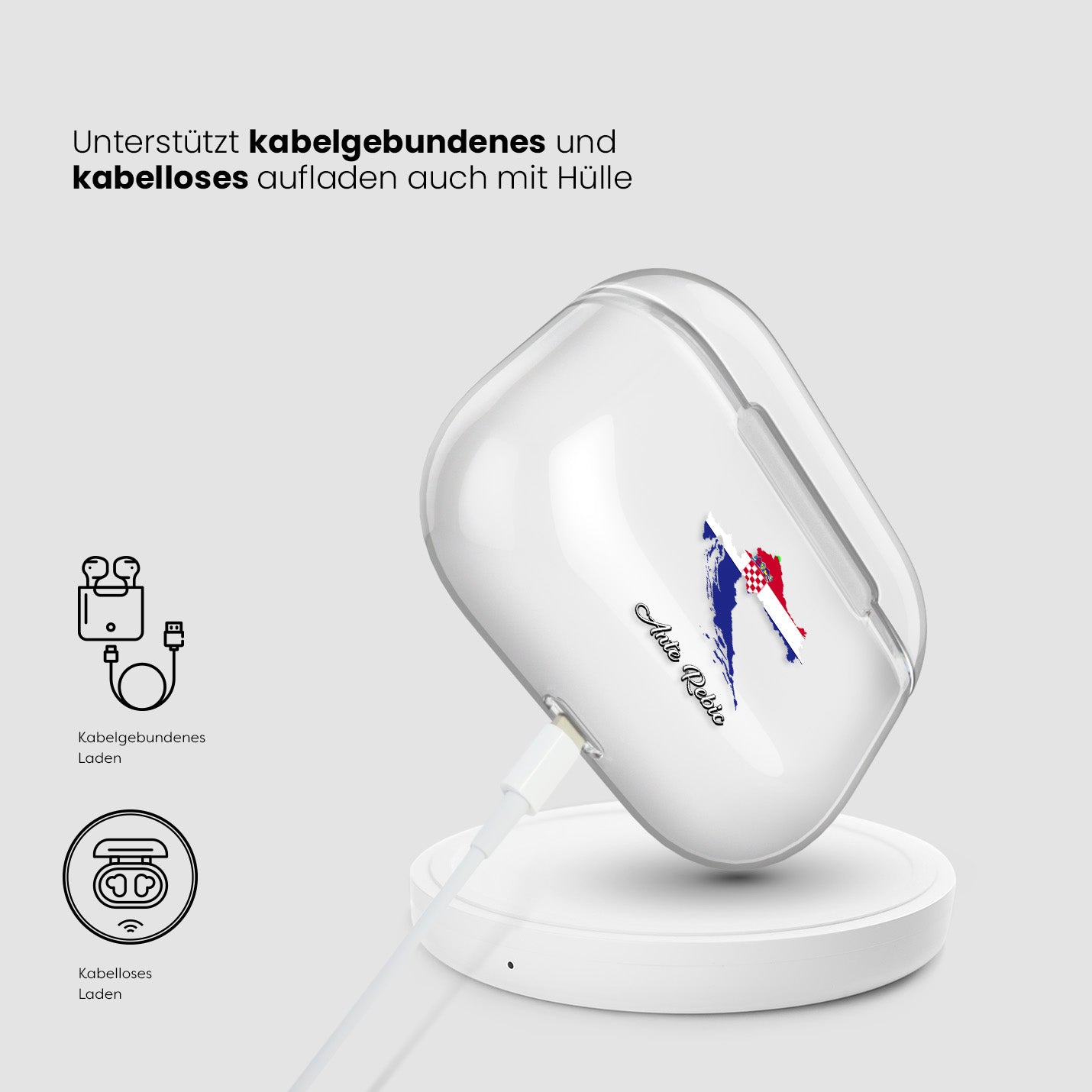Airpods Hülle - Kroatien Flagge - 1instaphone